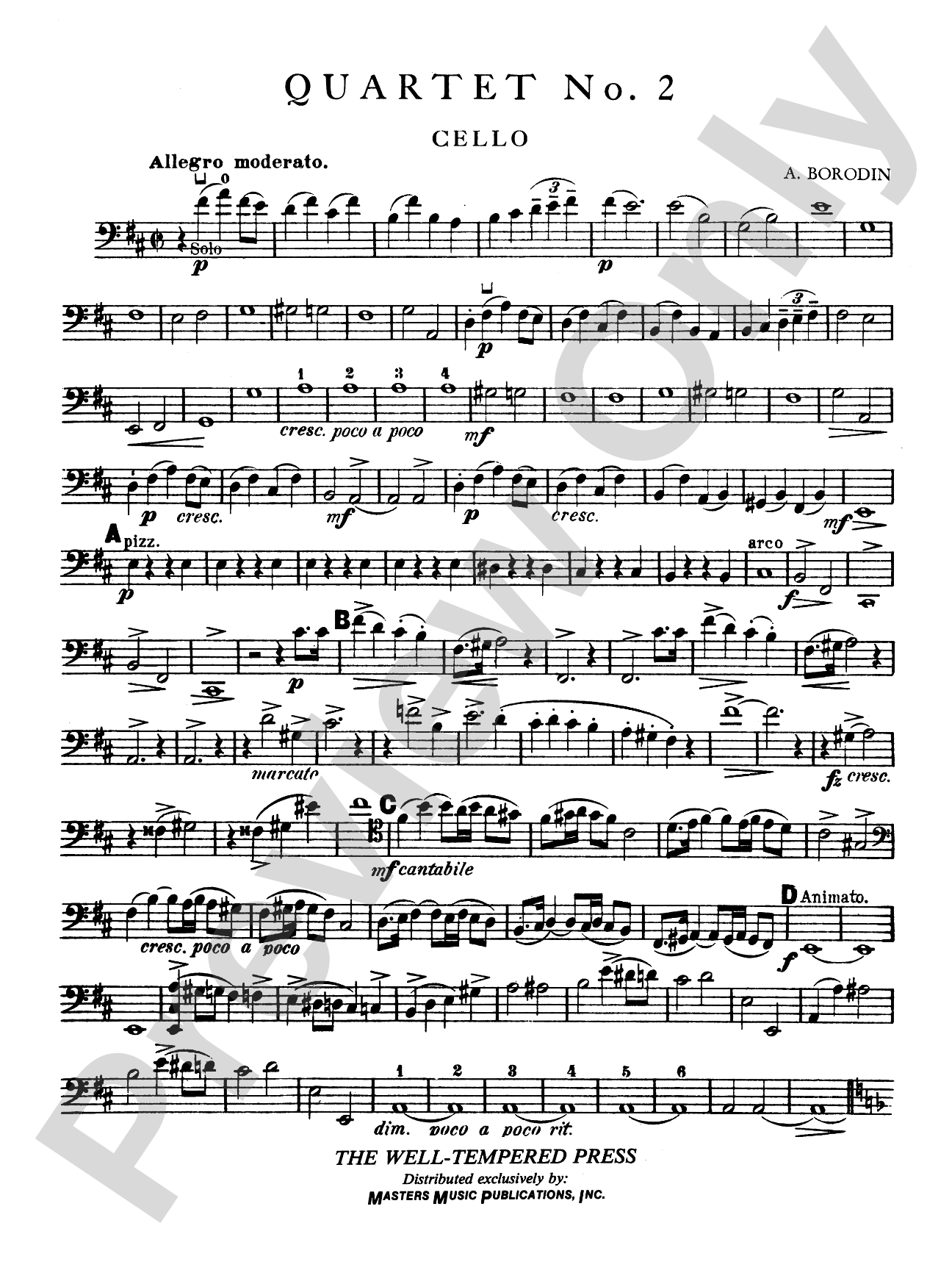 Borodin: String Quartet No. 2 in D Major