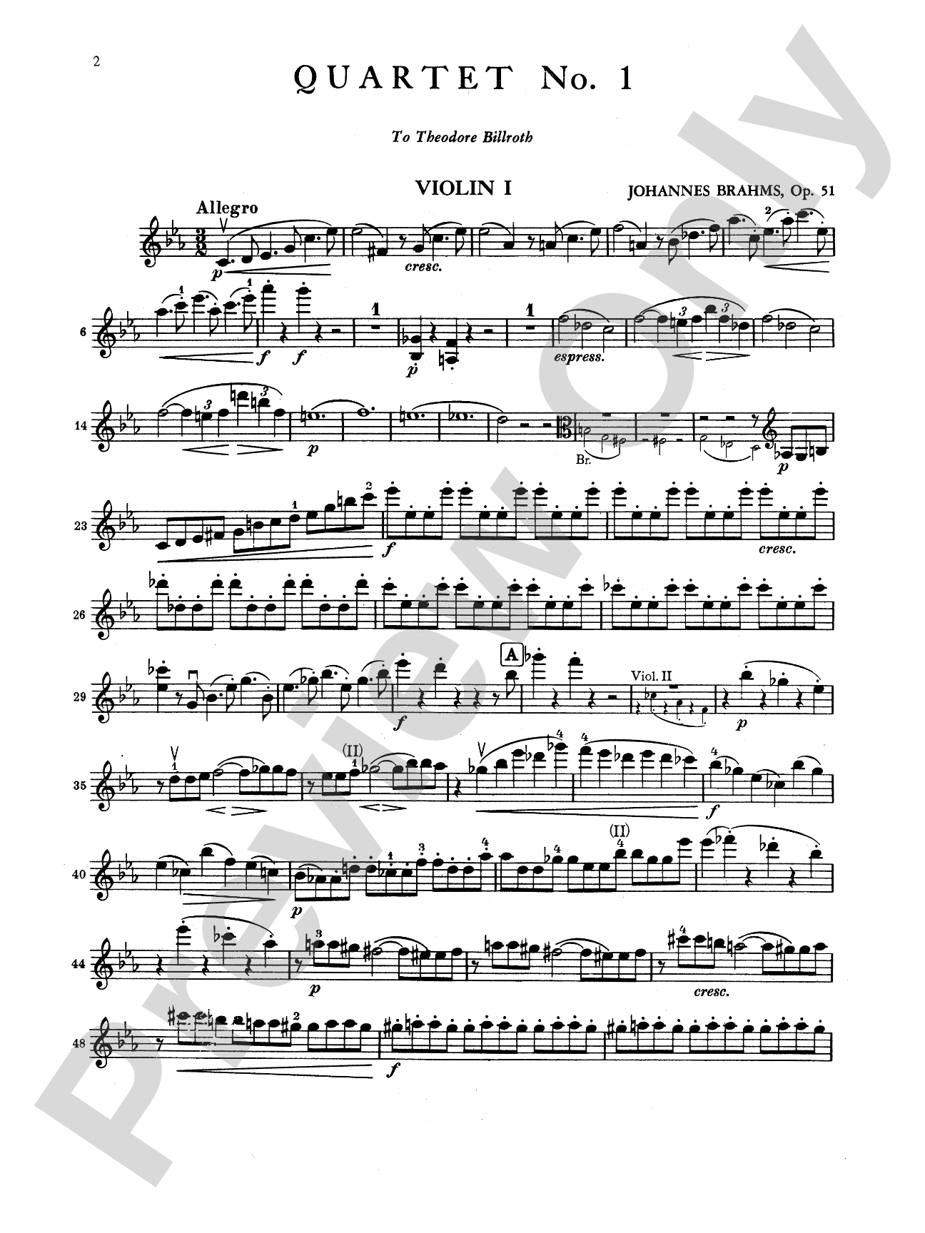 Brahms: Three String Quartets, Op. 51, Nos. 1 & 2, Op. 67: String Quartet Book