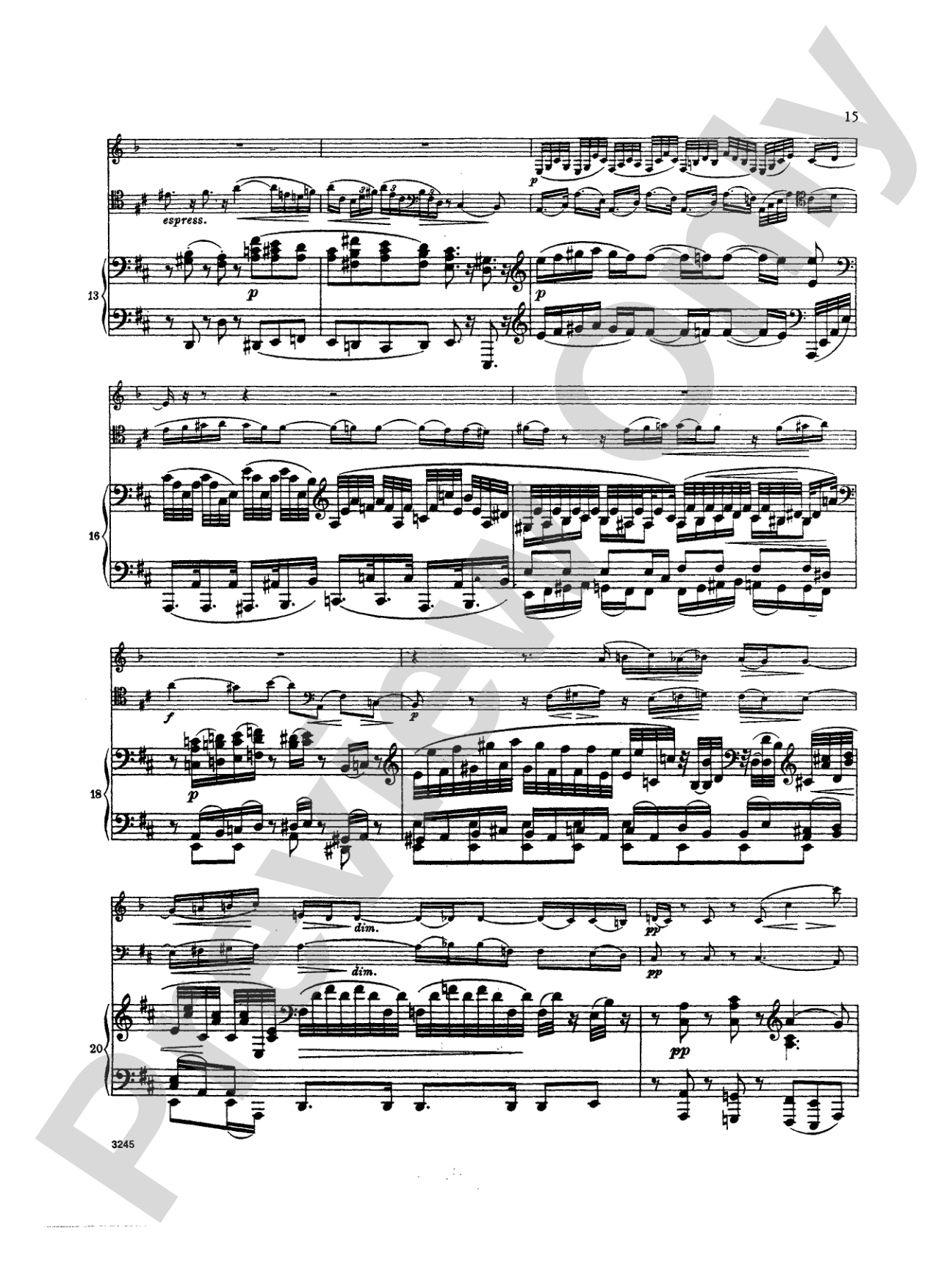 Brahms: Trio in A Minor, Op. 114: Chamber Trio Book