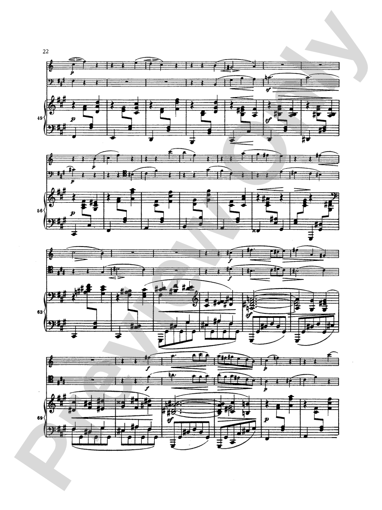 Brahms: Trio in A Minor, Op. 114: Chamber Trio Book