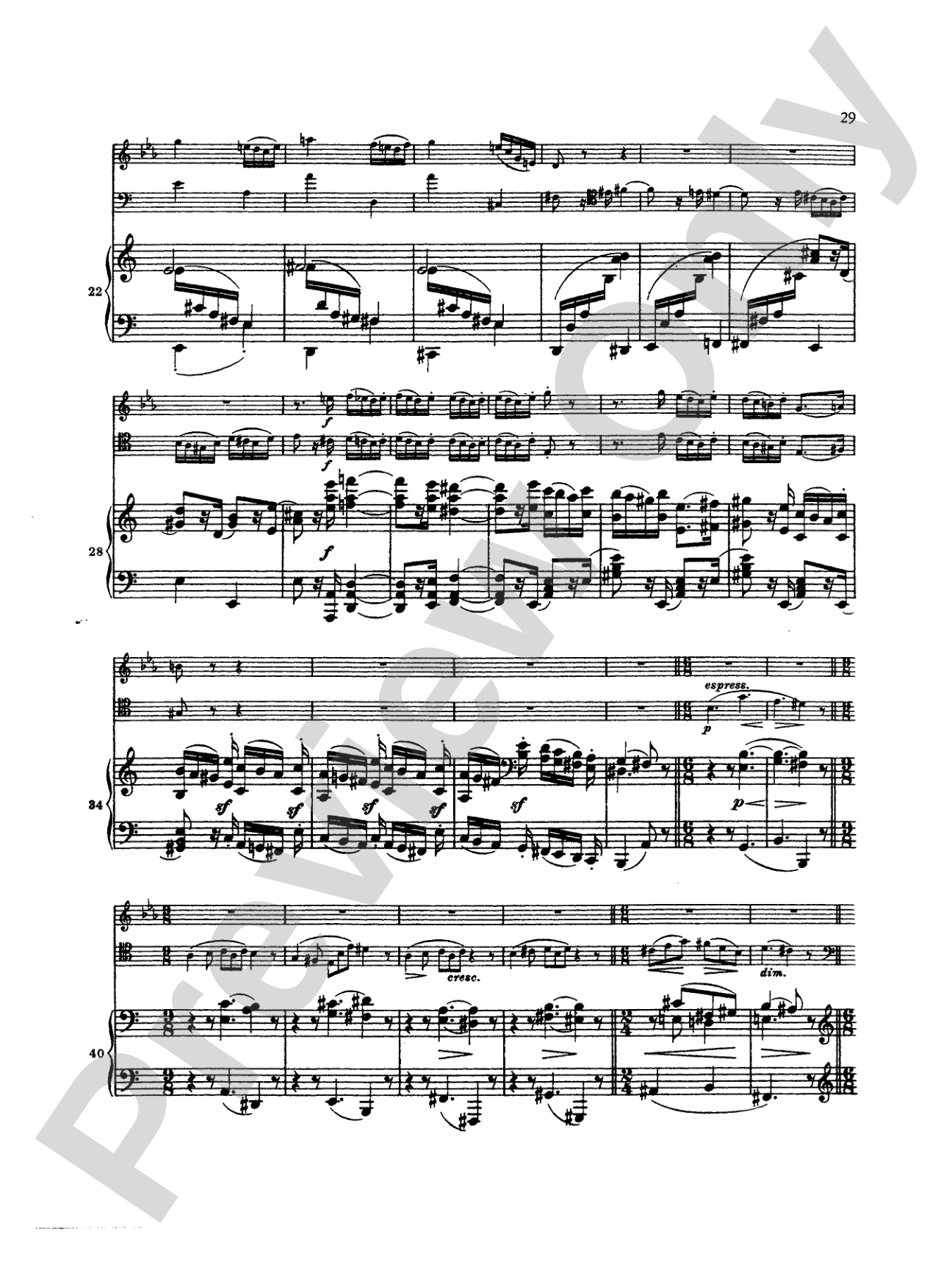 Brahms: Trio in A Minor, Op. 114: Chamber Trio Book