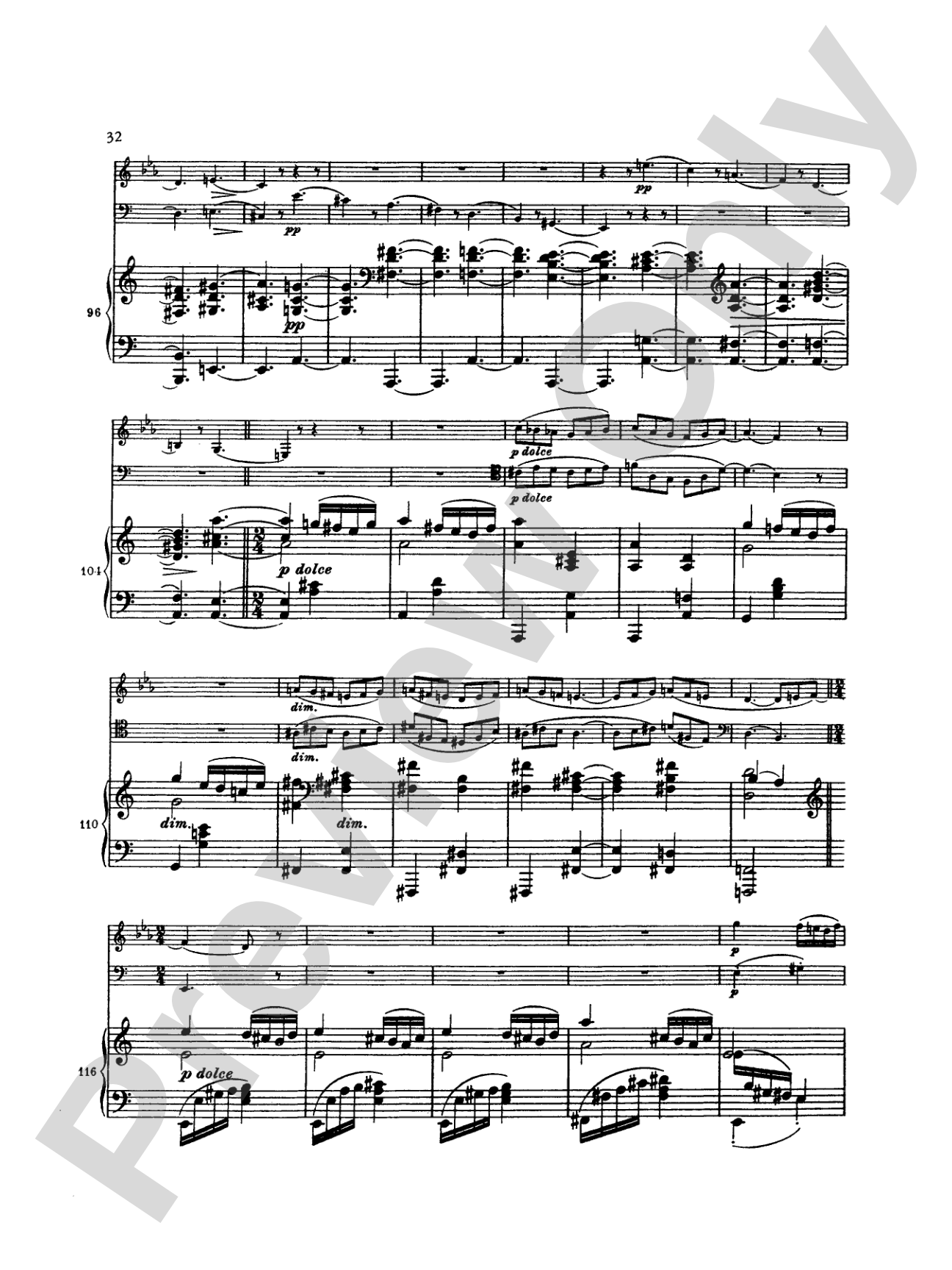 Brahms: Trio in A Minor, Op. 114: Chamber Trio Book