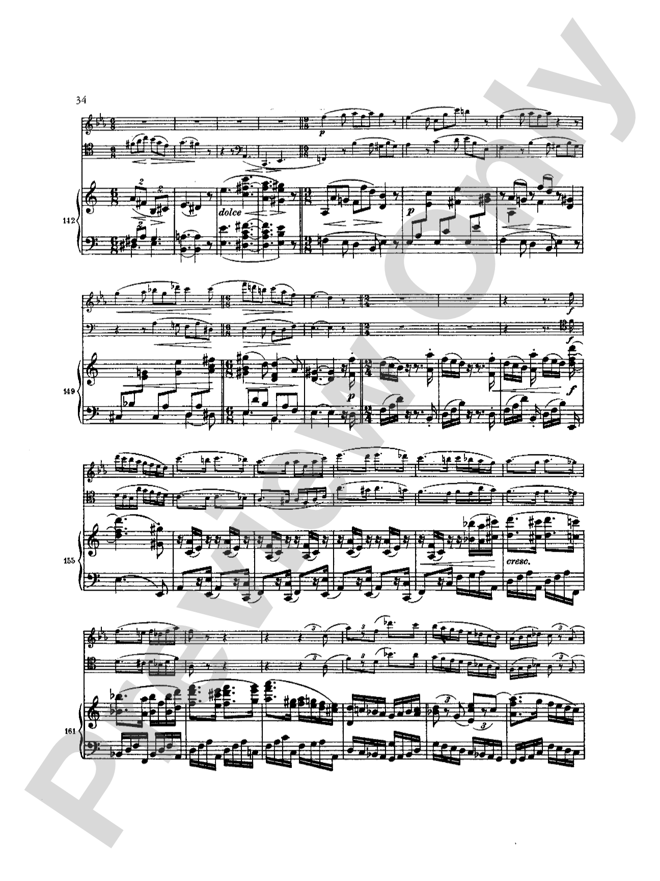 Brahms: Trio in A Minor, Op. 114: Chamber Trio Book