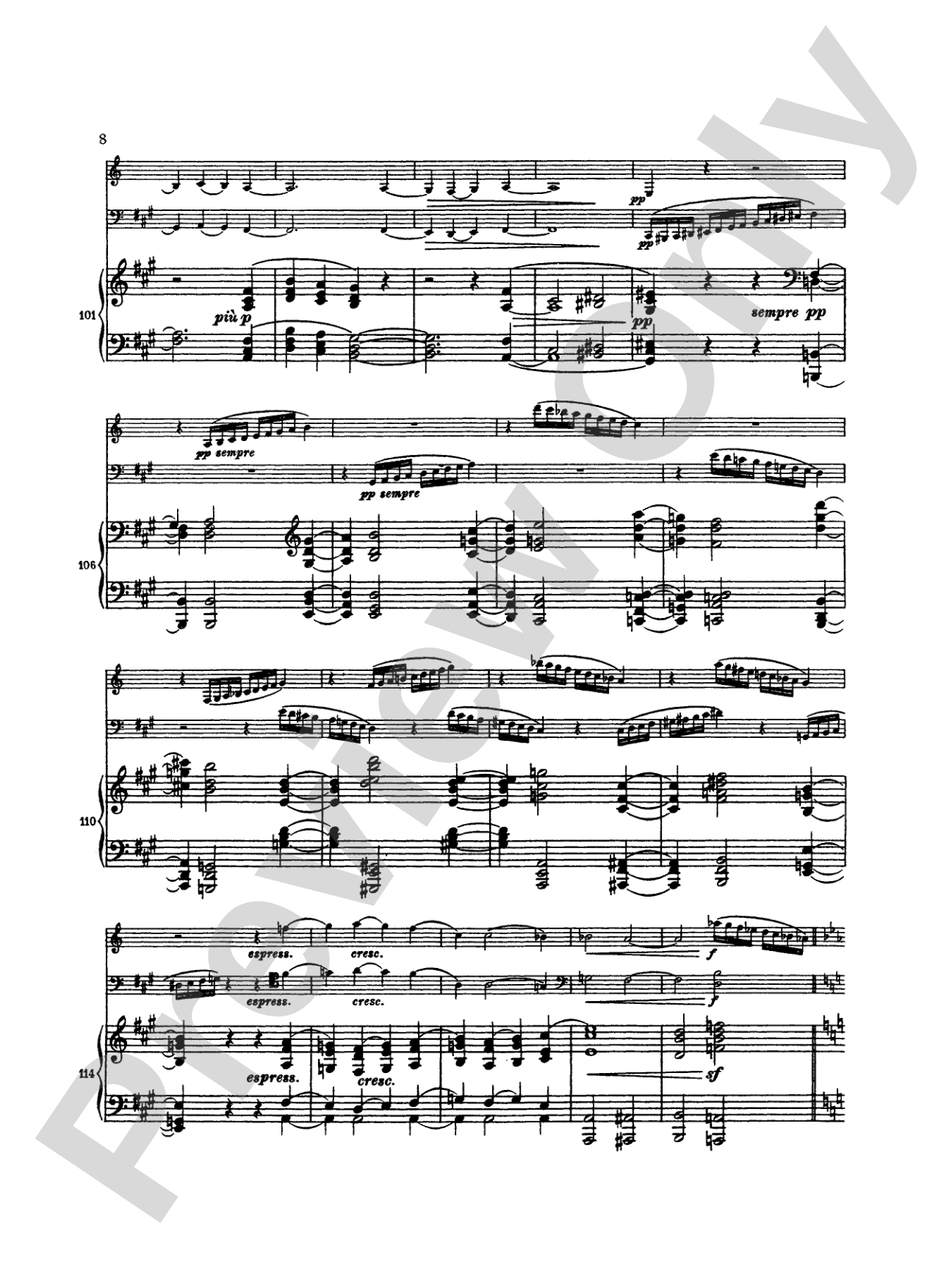 Brahms: Trio in A Minor, Op. 114: Chamber Trio Book