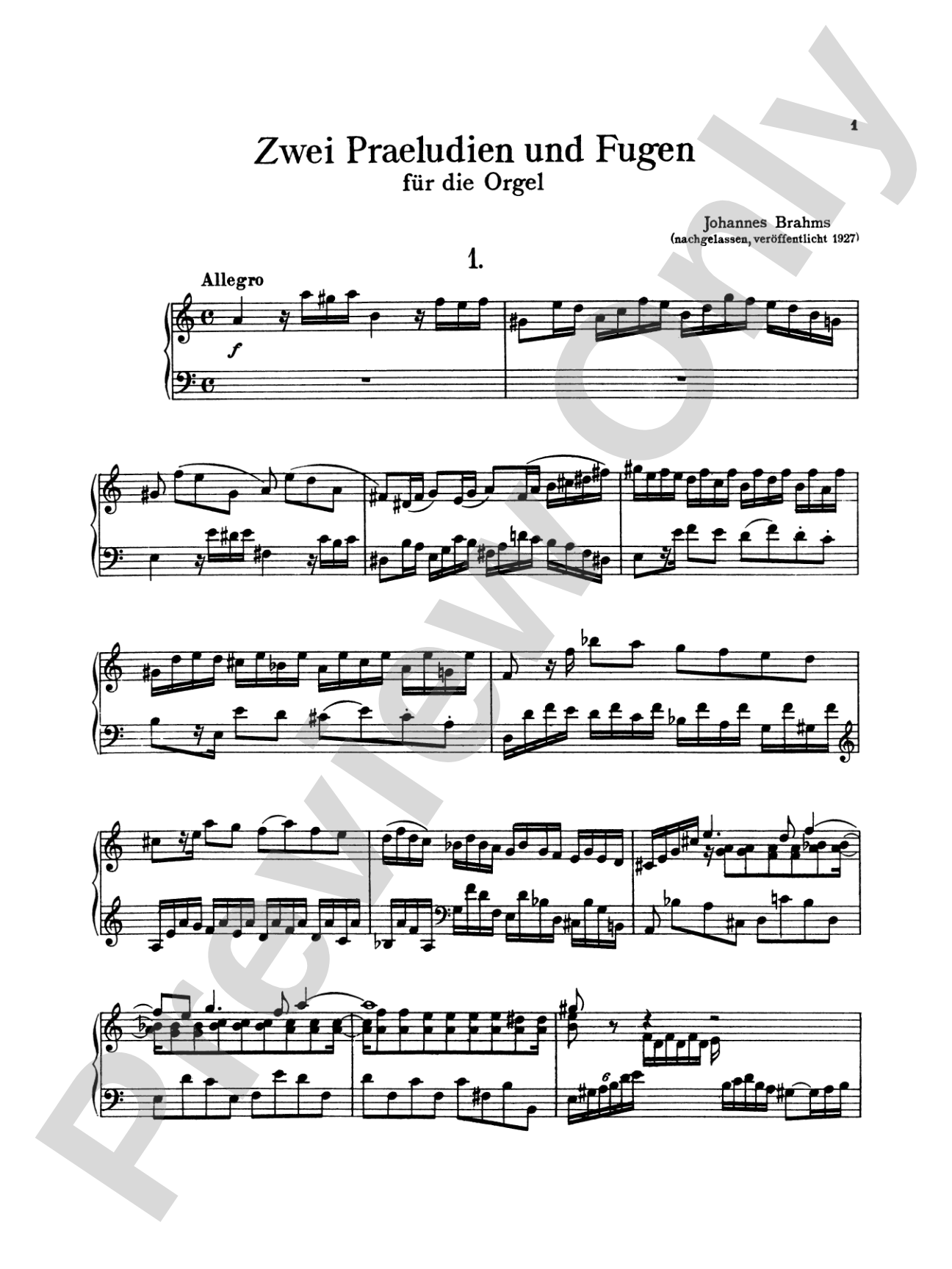 Brahms: Complete Organ Works: Organ Book