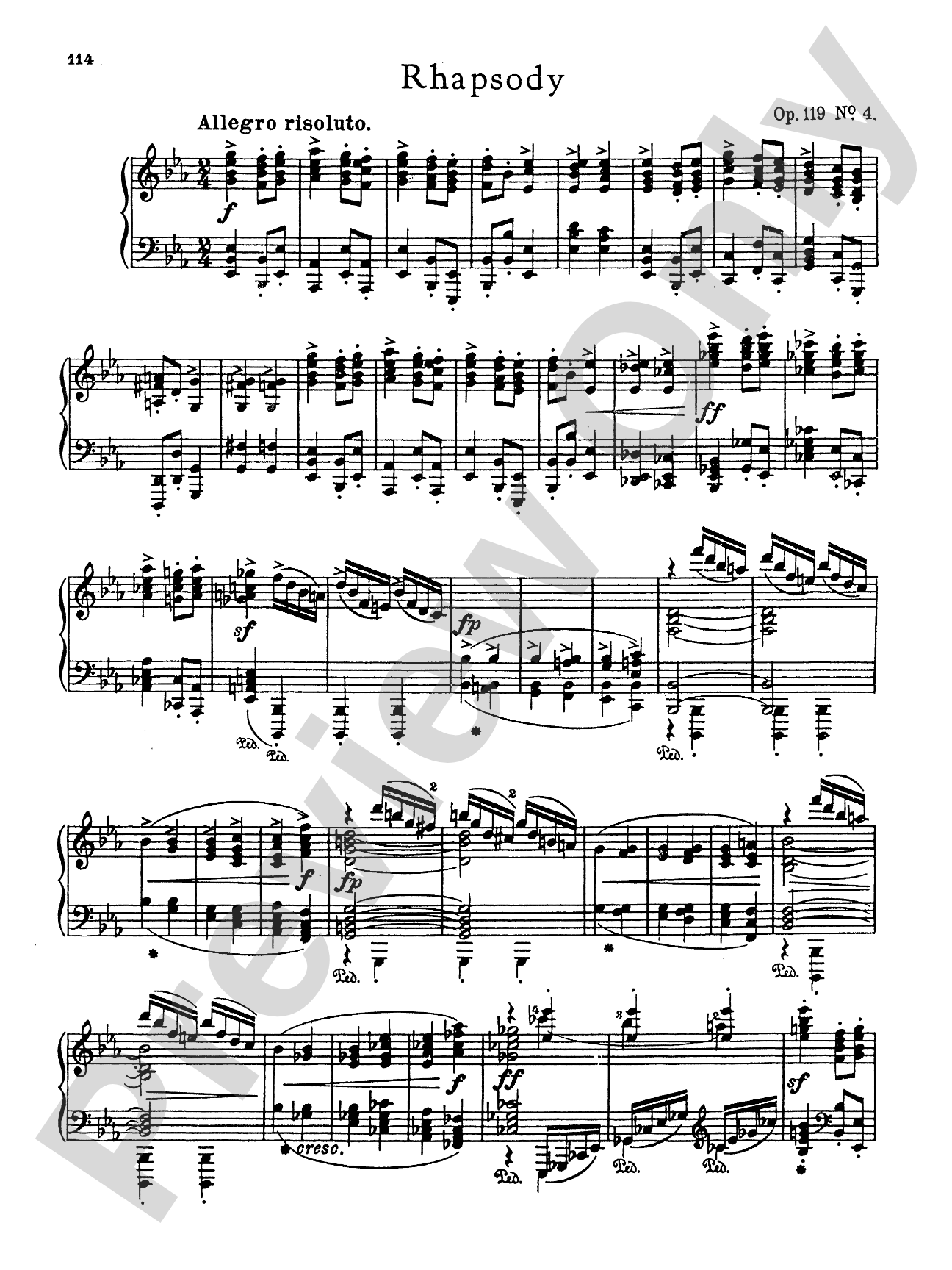 Brahms: Intermezzi, Rhapsody, Op. 119