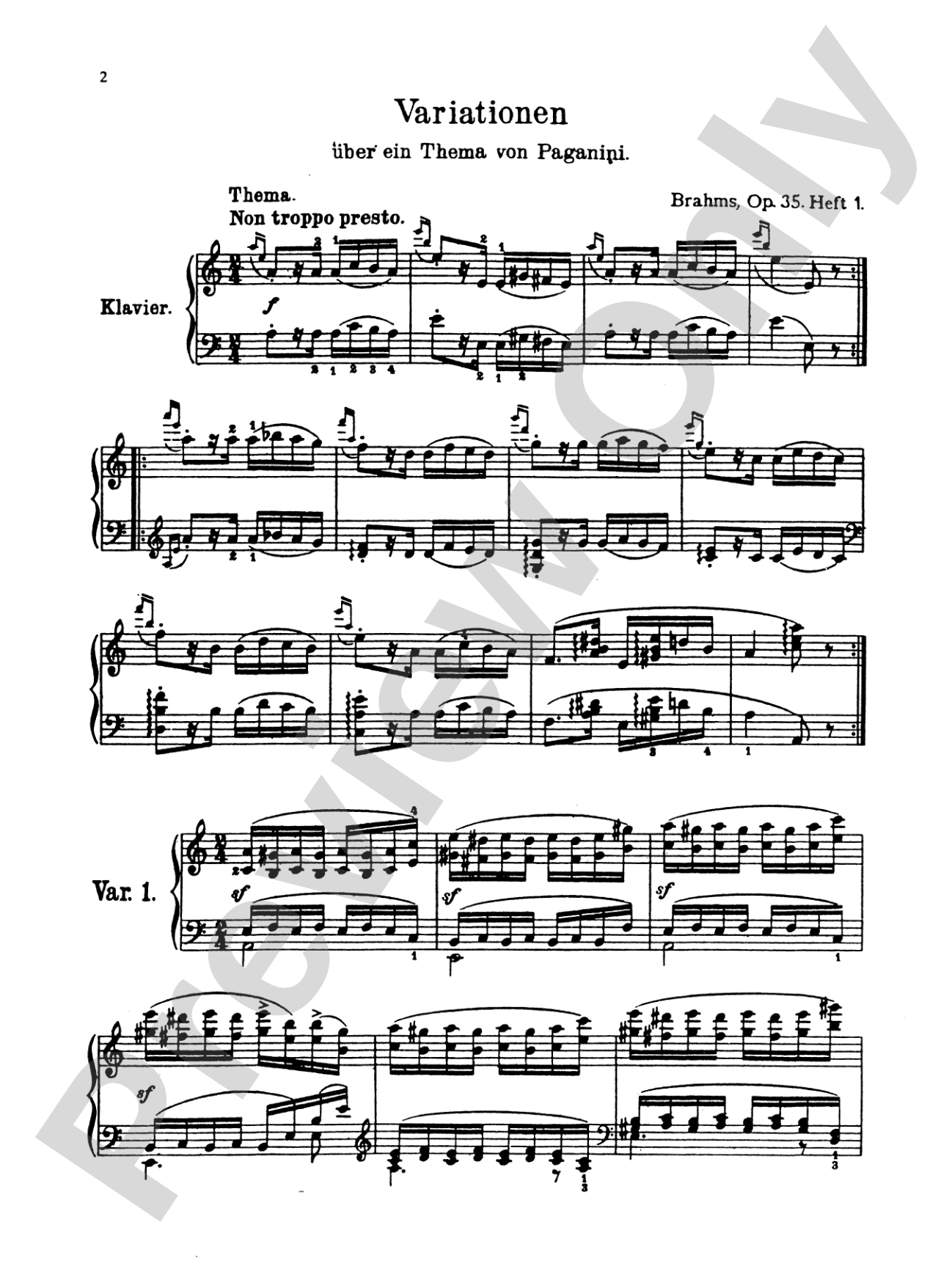 Brahms: Paganini Variations (Complete): Piano