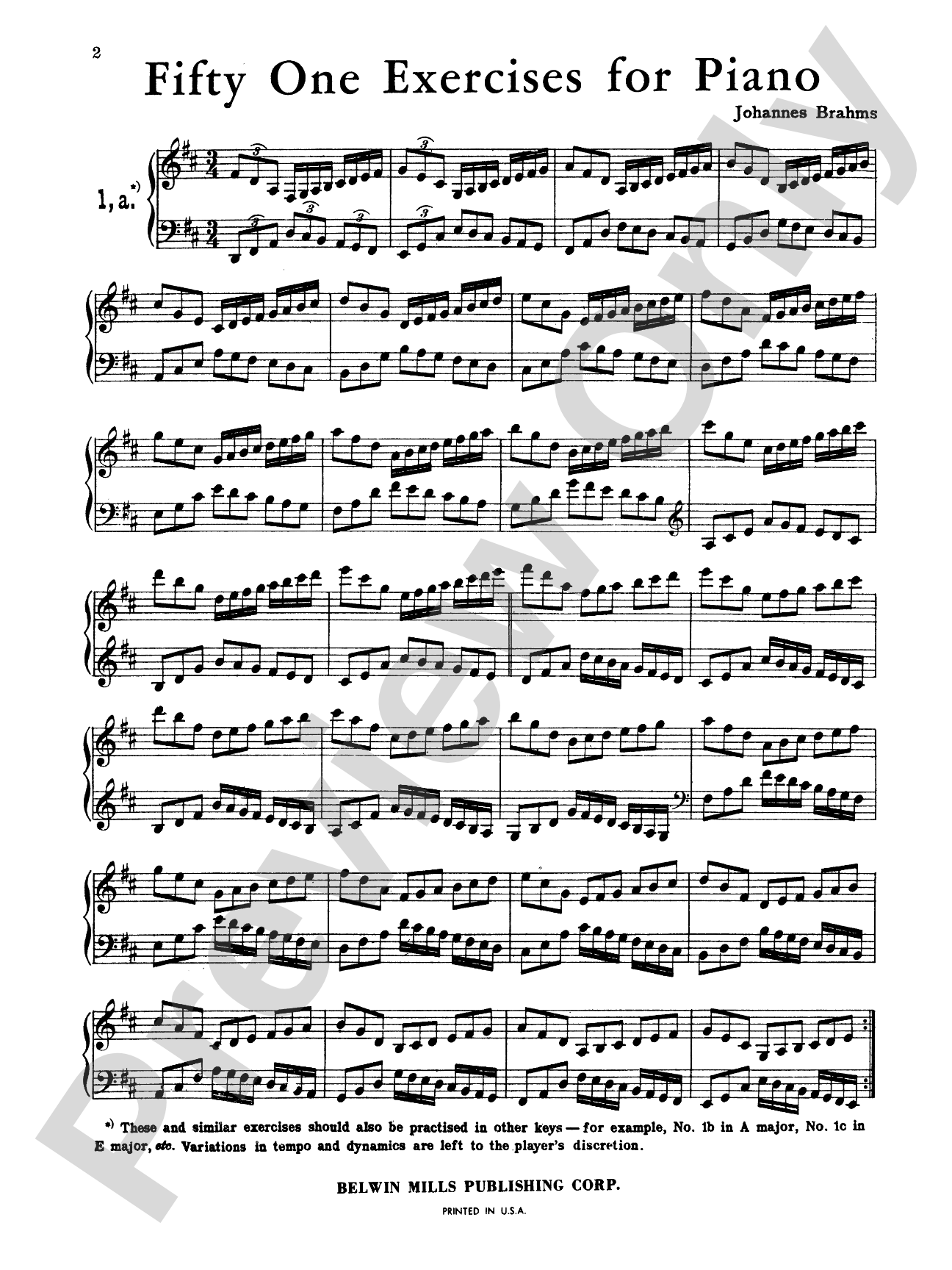 Brahms: Fifty-one Etudes: Piano Book