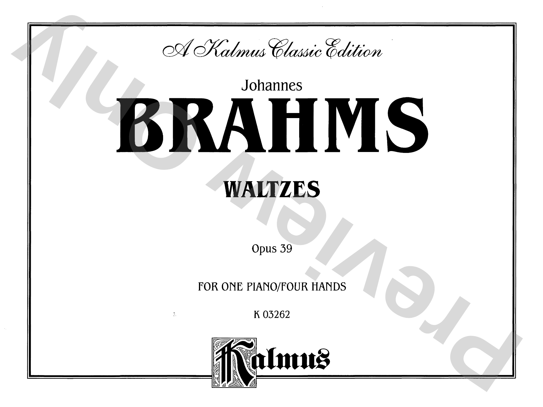 Brahms: Waltzes, Op. 39: Piano Duet (1 Piano, 4 Hands) Comb Bound Book