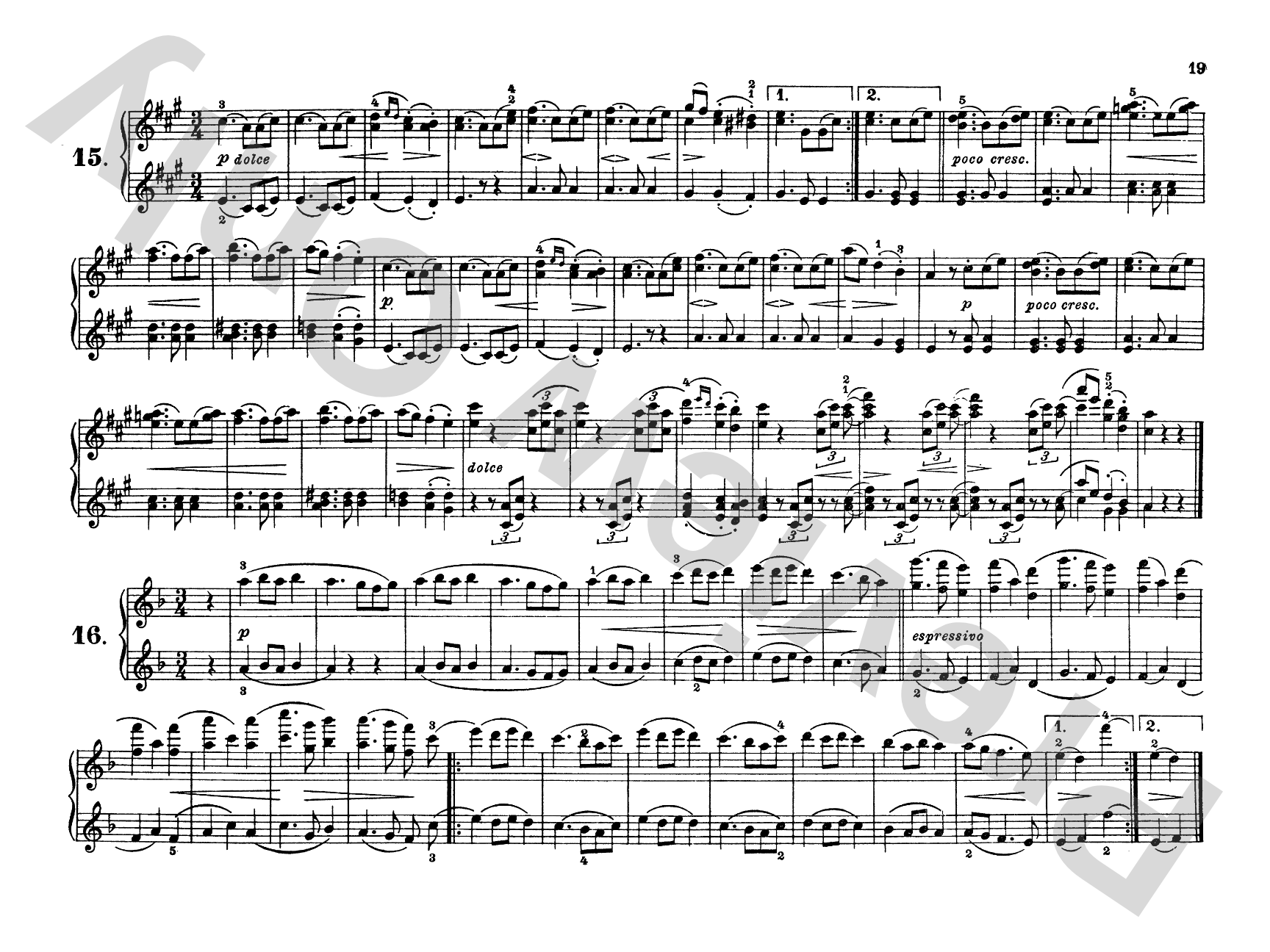Brahms: Waltzes, Op. 39: Piano Duet (1 Piano, 4 Hands) Comb Bound Book