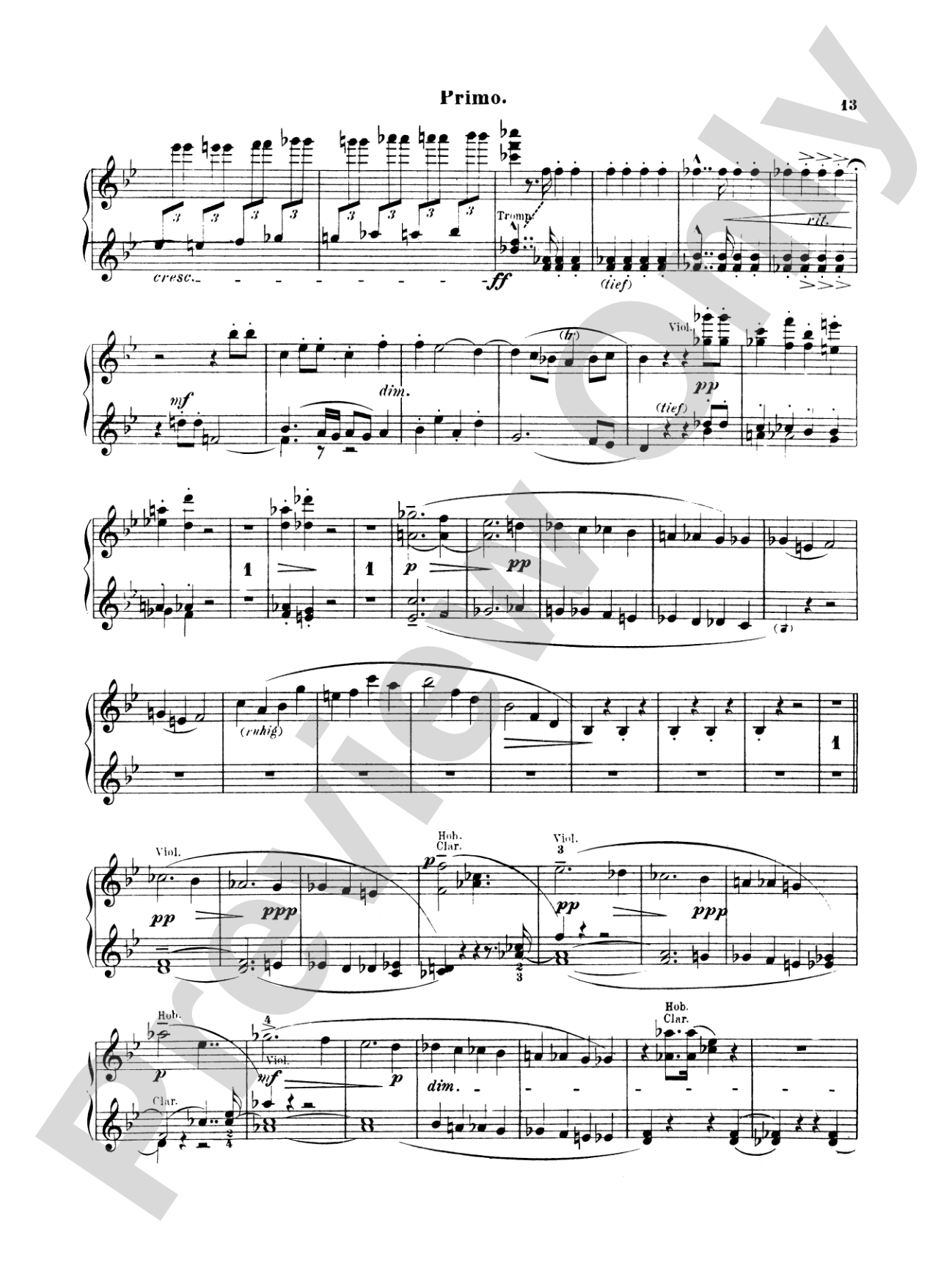 Bruckner: Symphony No. 4 in E flat "Romantic": Piano Duet (1 Piano, 4 Hands) Book