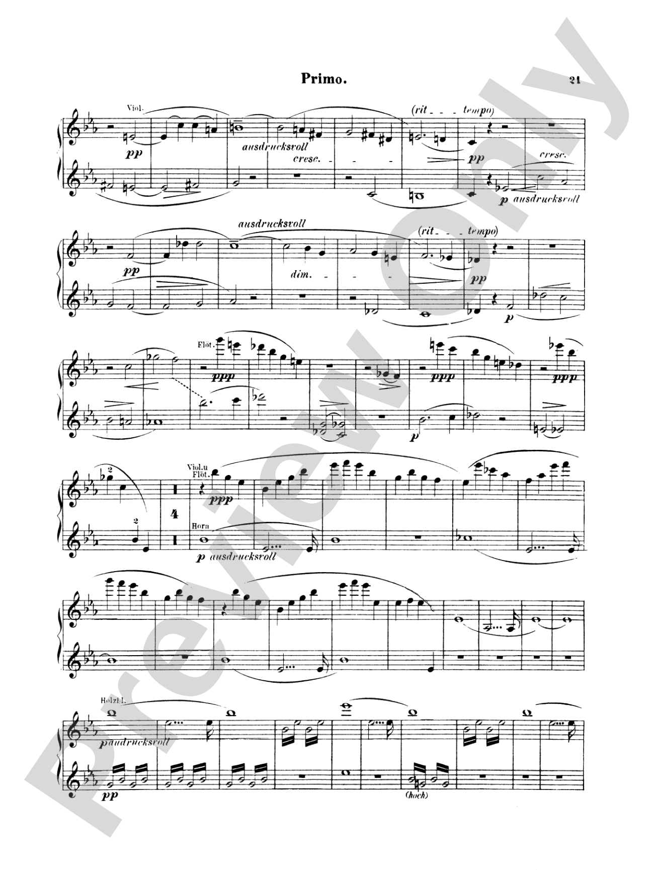 Bruckner: Symphony No. 4 in E flat "Romantic": Piano Duet (1 Piano, 4 Hands) Book