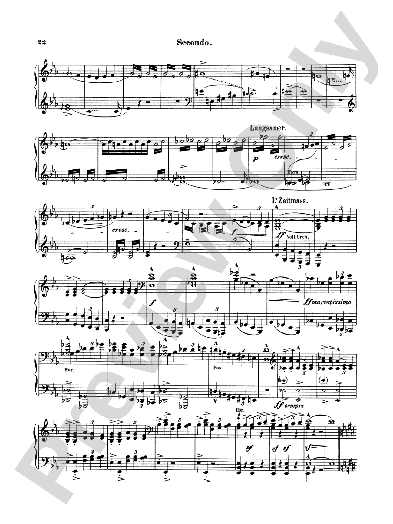 Bruckner: Symphony No. 4 in E flat "Romantic": Piano Duet (1 Piano, 4 Hands) Book