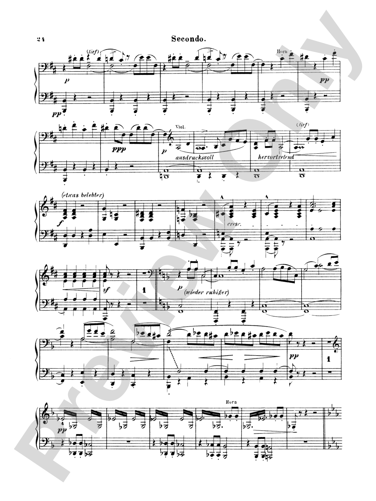 Bruckner: Symphony No. 4 in E flat "Romantic": Piano Duet (1 Piano, 4 Hands) Book