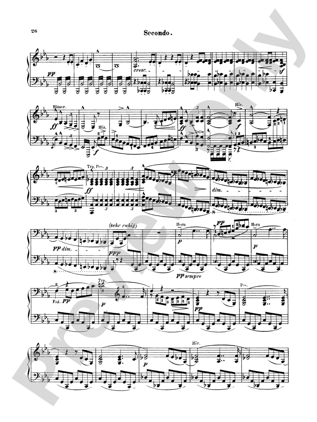 Bruckner: Symphony No. 4 in E flat "Romantic": Piano Duet (1 Piano, 4 Hands) Book