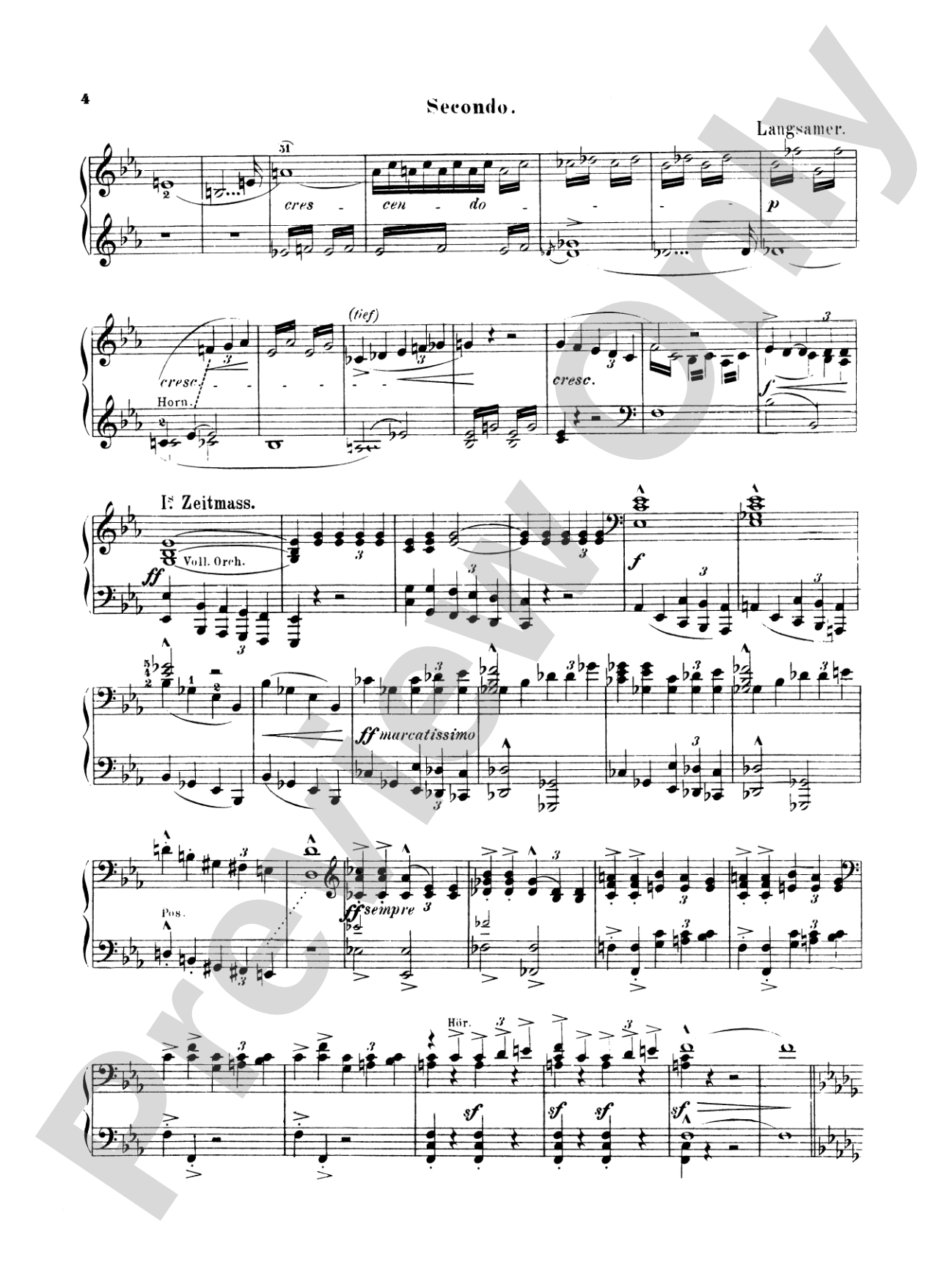 Bruckner: Symphony No. 4 in E flat "Romantic": Piano Duet (1 Piano, 4 Hands) Book