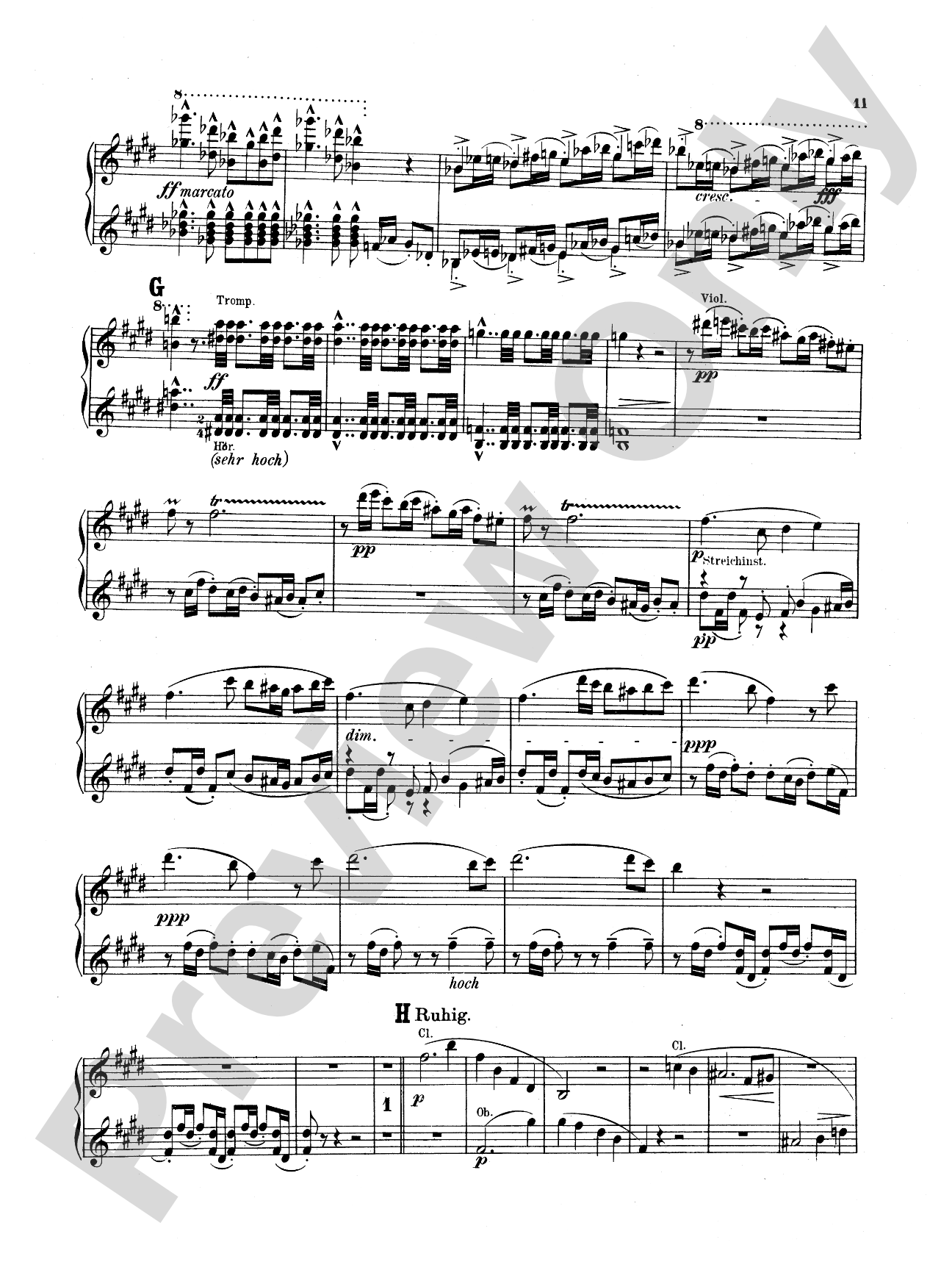 Bruckner: Symphony No. 7 in E Major (ISBN: 0757912818): Piano Duet (1 Piano, 4 Hands) Comb Bound Book