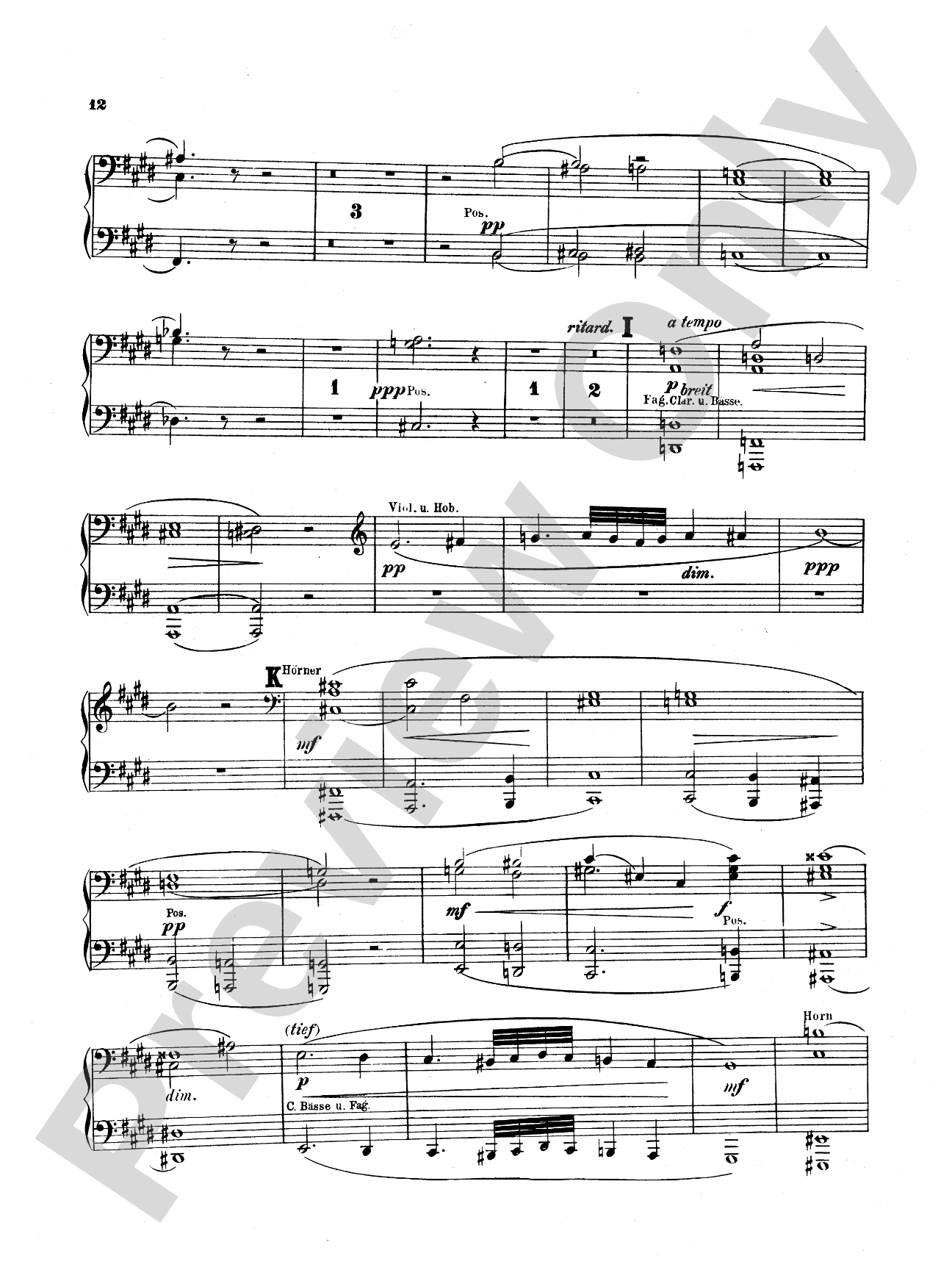 Bruckner: Symphony No. 7 in E Major (ISBN: 0757912818): Piano Duet (1 Piano, 4 Hands) Comb Bound Book