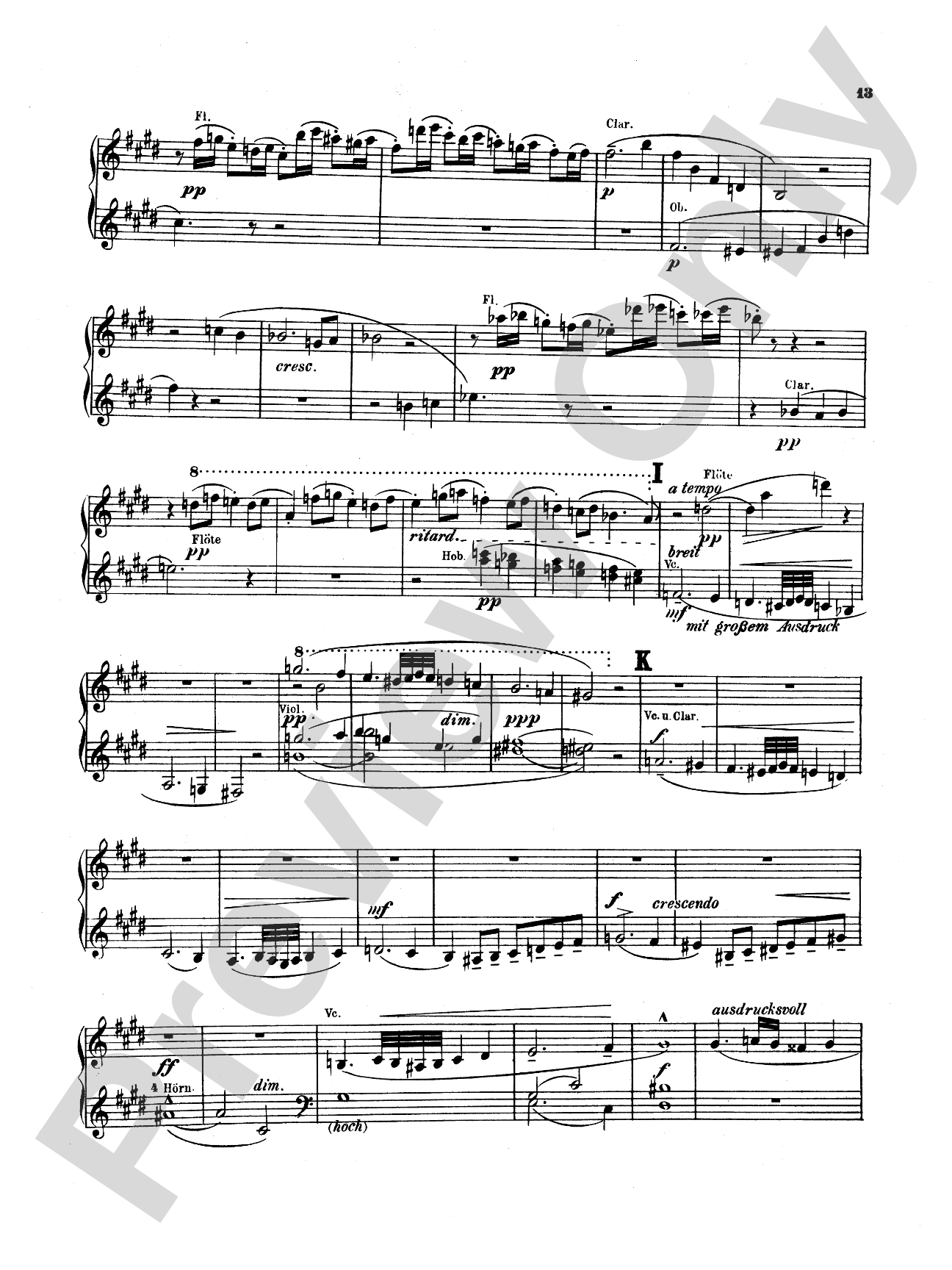 Bruckner: Symphony No. 7 in E Major (ISBN: 0757912818): Piano Duet (1 Piano, 4 Hands) Comb Bound Book