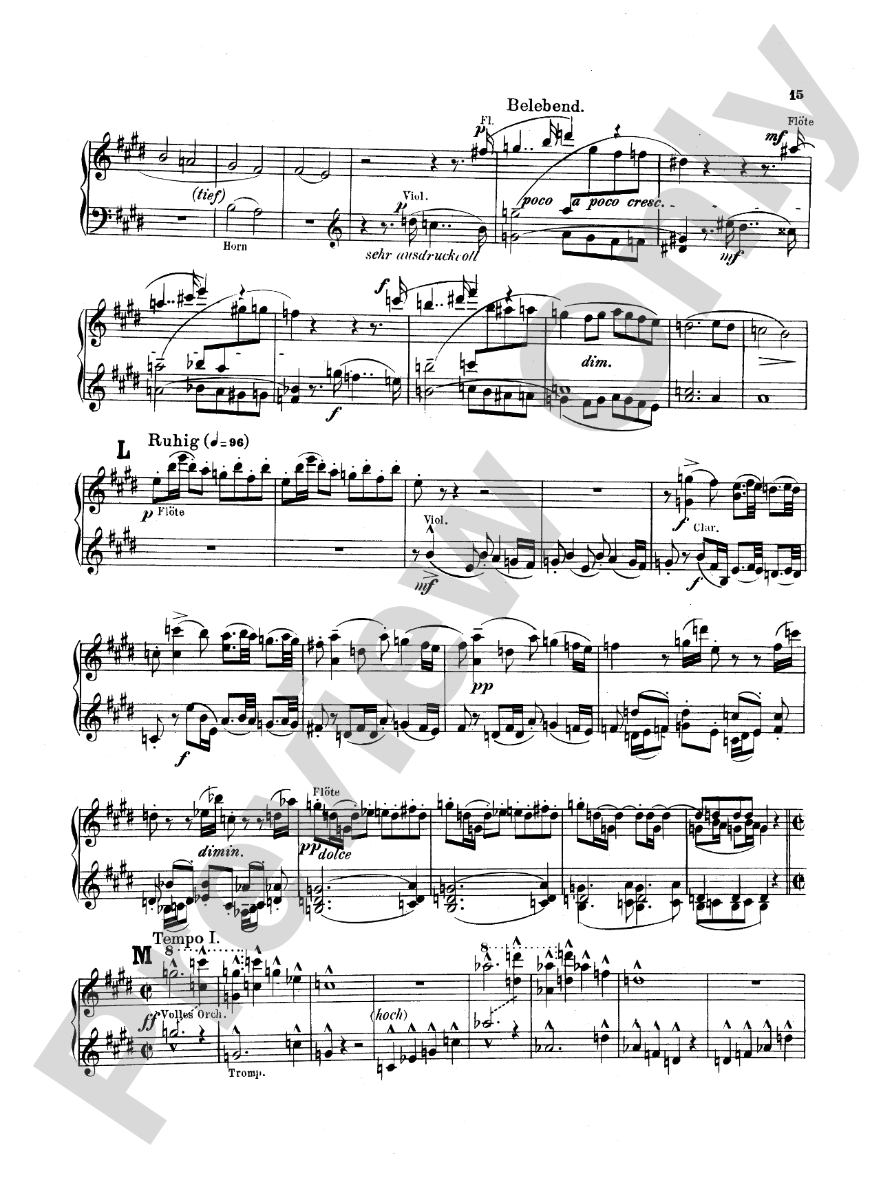 Bruckner: Symphony No. 7 in E Major (ISBN: 0757912818): Piano Duet (1 Piano, 4 Hands) Comb Bound Book