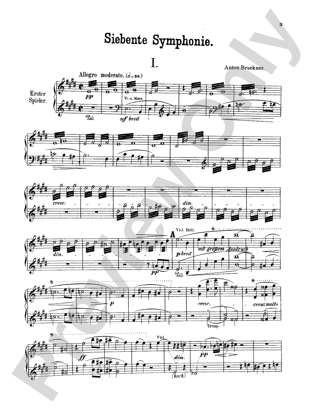 Bruckner: Symphony No. 7 in E Major (ISBN: 0757912818): Piano Duet (1 Piano, 4 Hands) Comb Bound Book