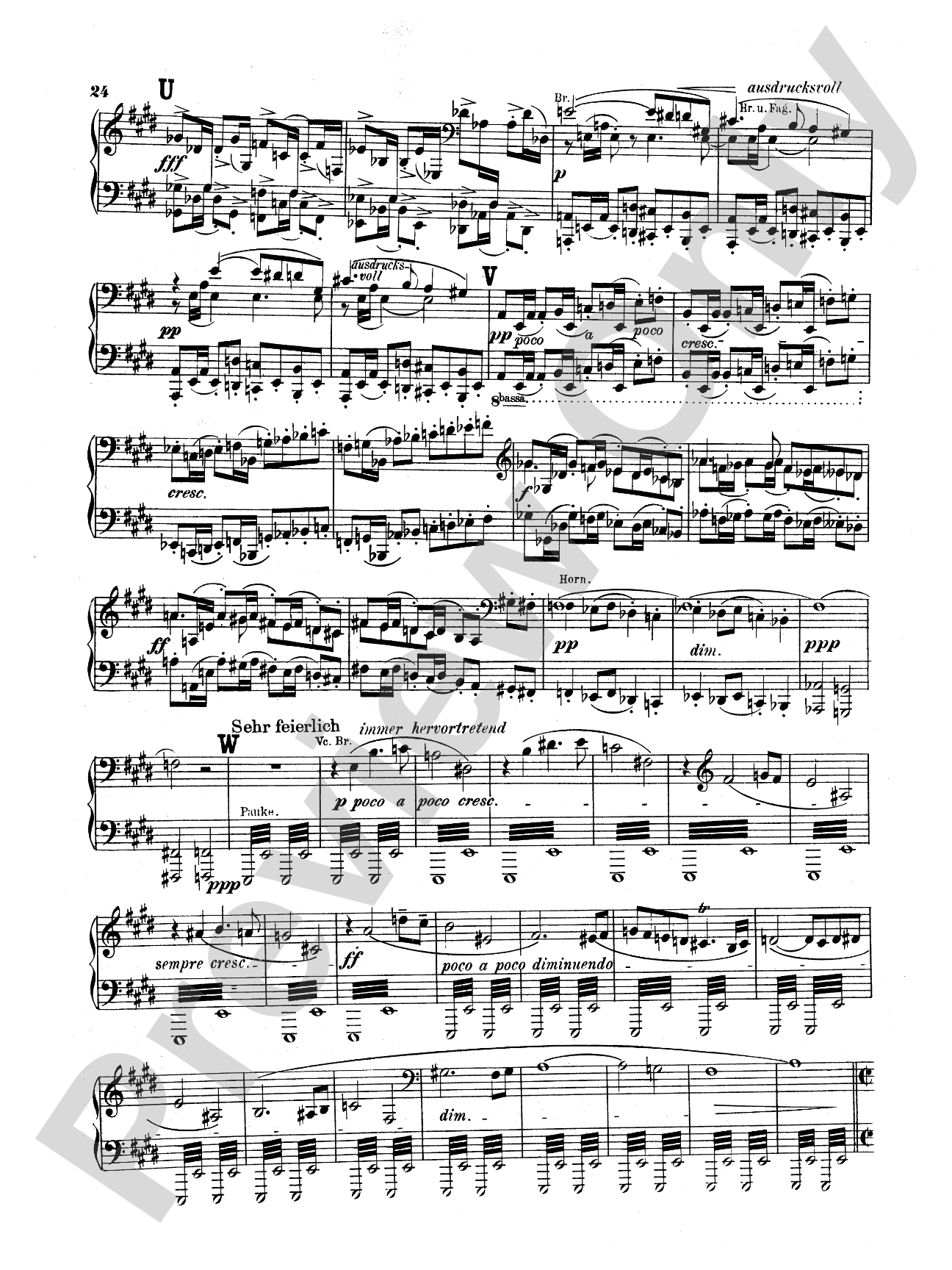 Bruckner: Symphony No. 7 in E Major (ISBN: 0757912818): Piano Duet (1 Piano, 4 Hands) Comb Bound Book