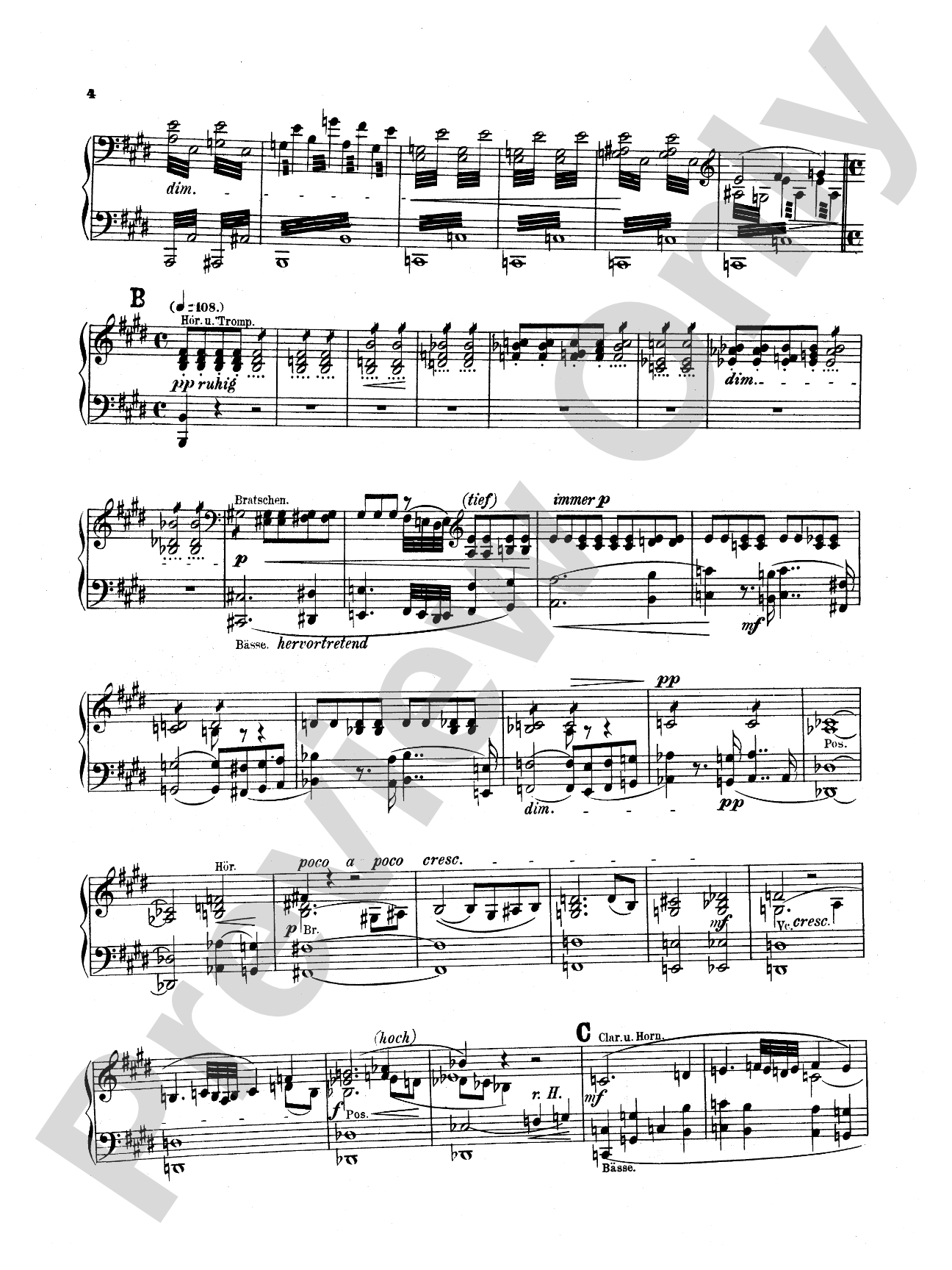 Bruckner: Symphony No. 7 in E Major (ISBN: 0757912818): Piano Duet (1 Piano, 4 Hands) Comb Bound Book