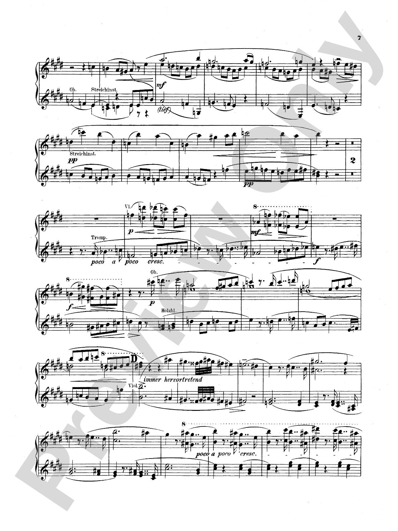 Bruckner: Symphony No. 7 in E Major (ISBN: 0757912818): Piano Duet (1 Piano, 4 Hands) Comb Bound Book