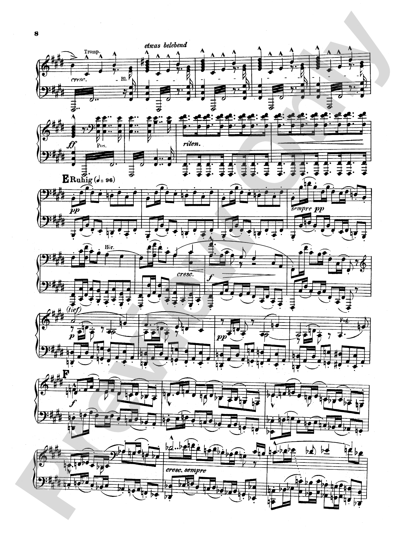 Bruckner: Symphony No. 7 in E Major (ISBN: 0757912818): Piano Duet (1 Piano, 4 Hands) Comb Bound Book