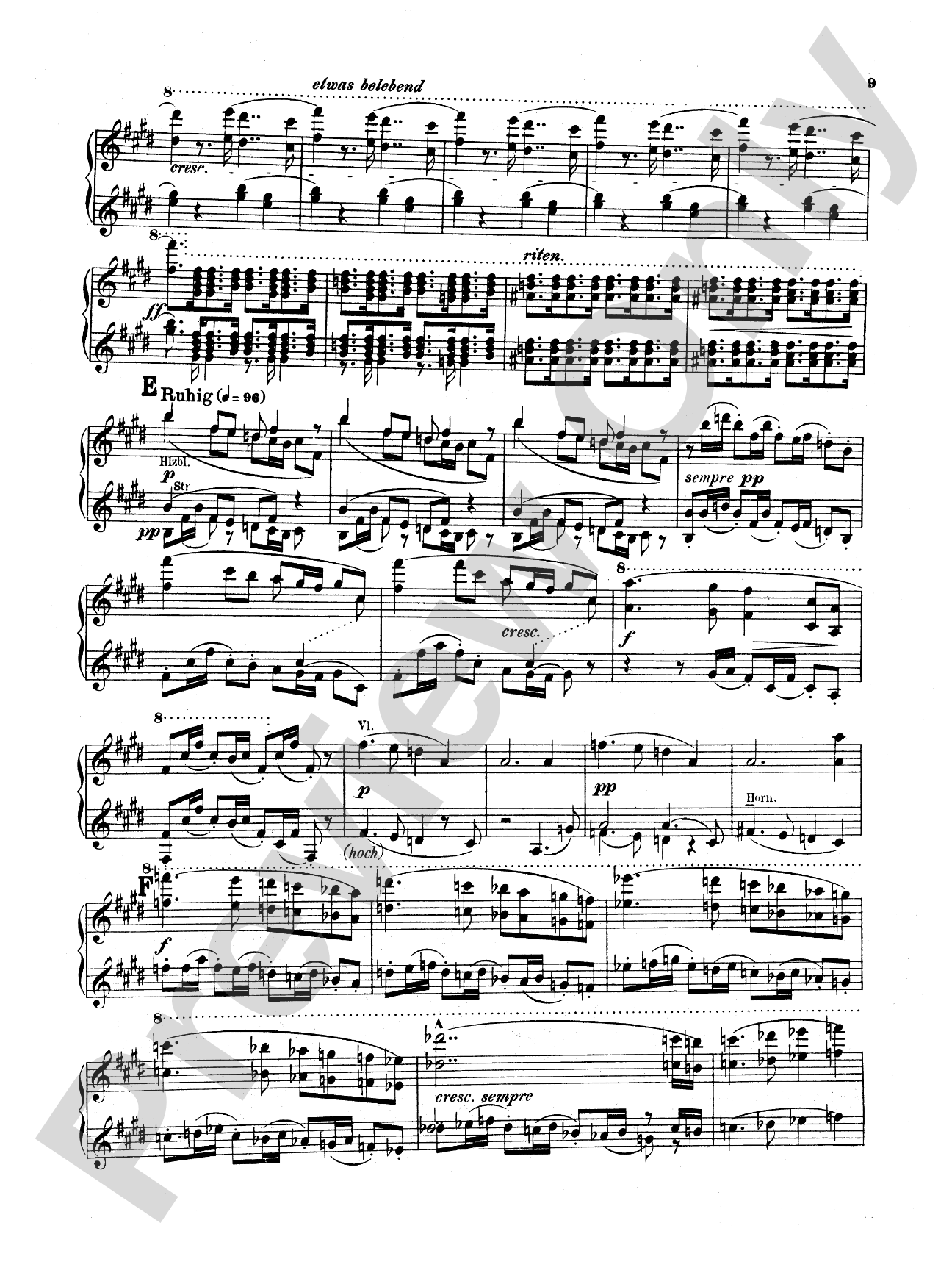 Bruckner: Symphony No. 7 in E Major (ISBN: 0757912818): Piano Duet (1 Piano, 4 Hands) Comb Bound Book