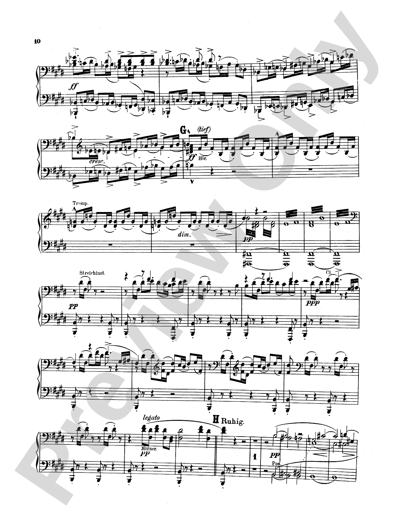 Bruckner: Symphony No. 7 in E Major (ISBN: 0757912818): Piano Duet (1 Piano, 4 Hands) Comb Bound Book