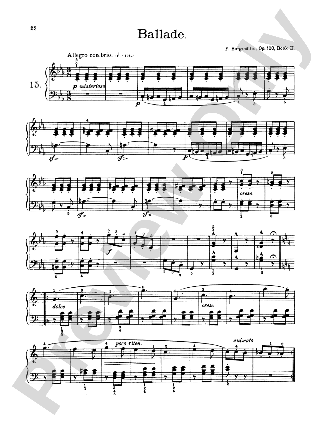 Burgmüller: Twenty-five Easy Etudes, Op. 100
