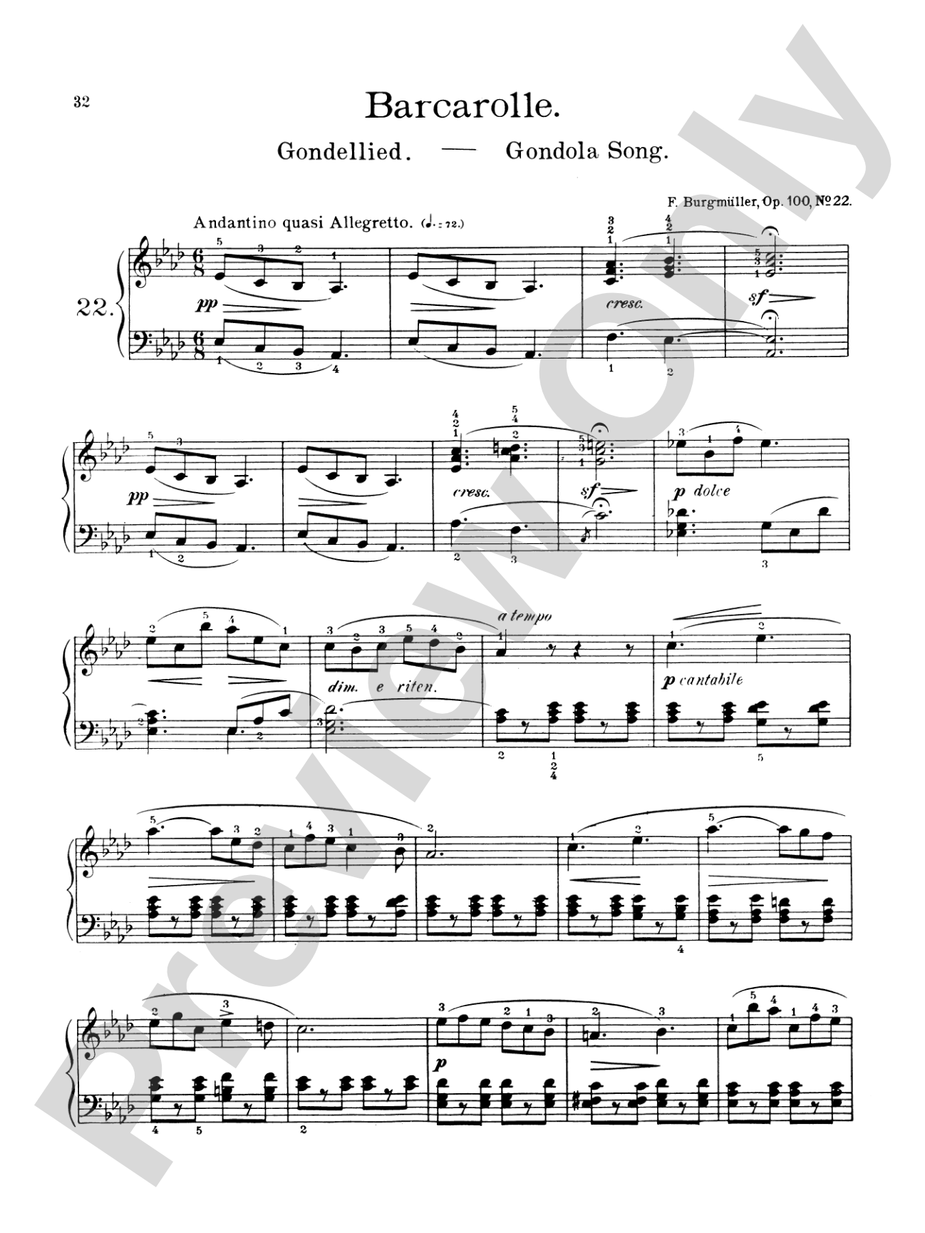Burgmüller: Twenty-five Easy Etudes, Op. 100