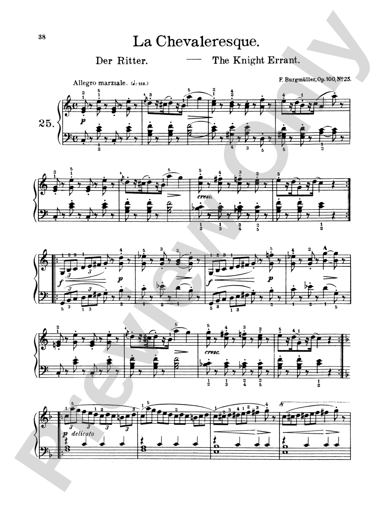 Burgmüller: Twenty-five Easy Etudes, Op. 100