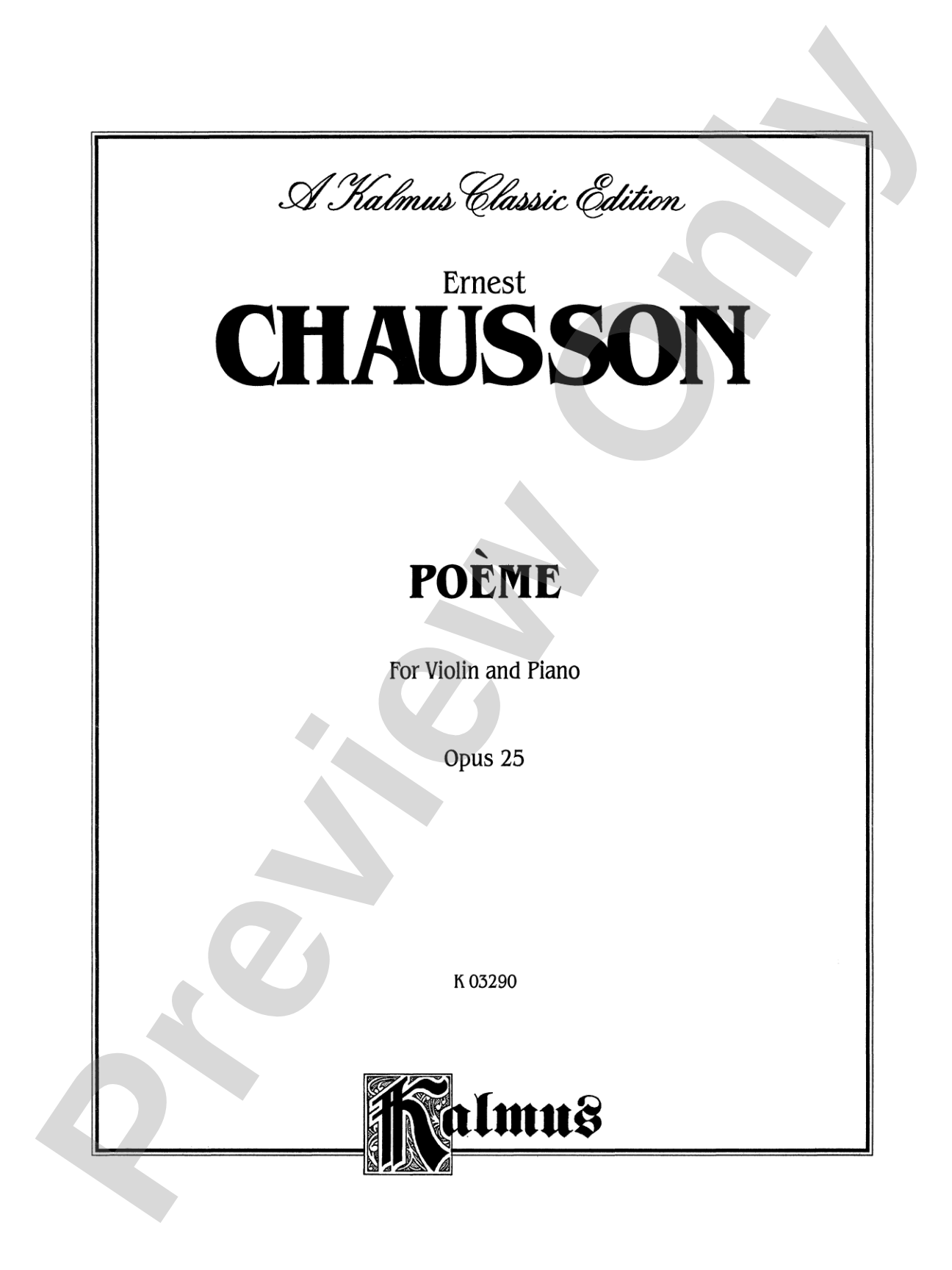 Chausson: Poème, Op. 25
