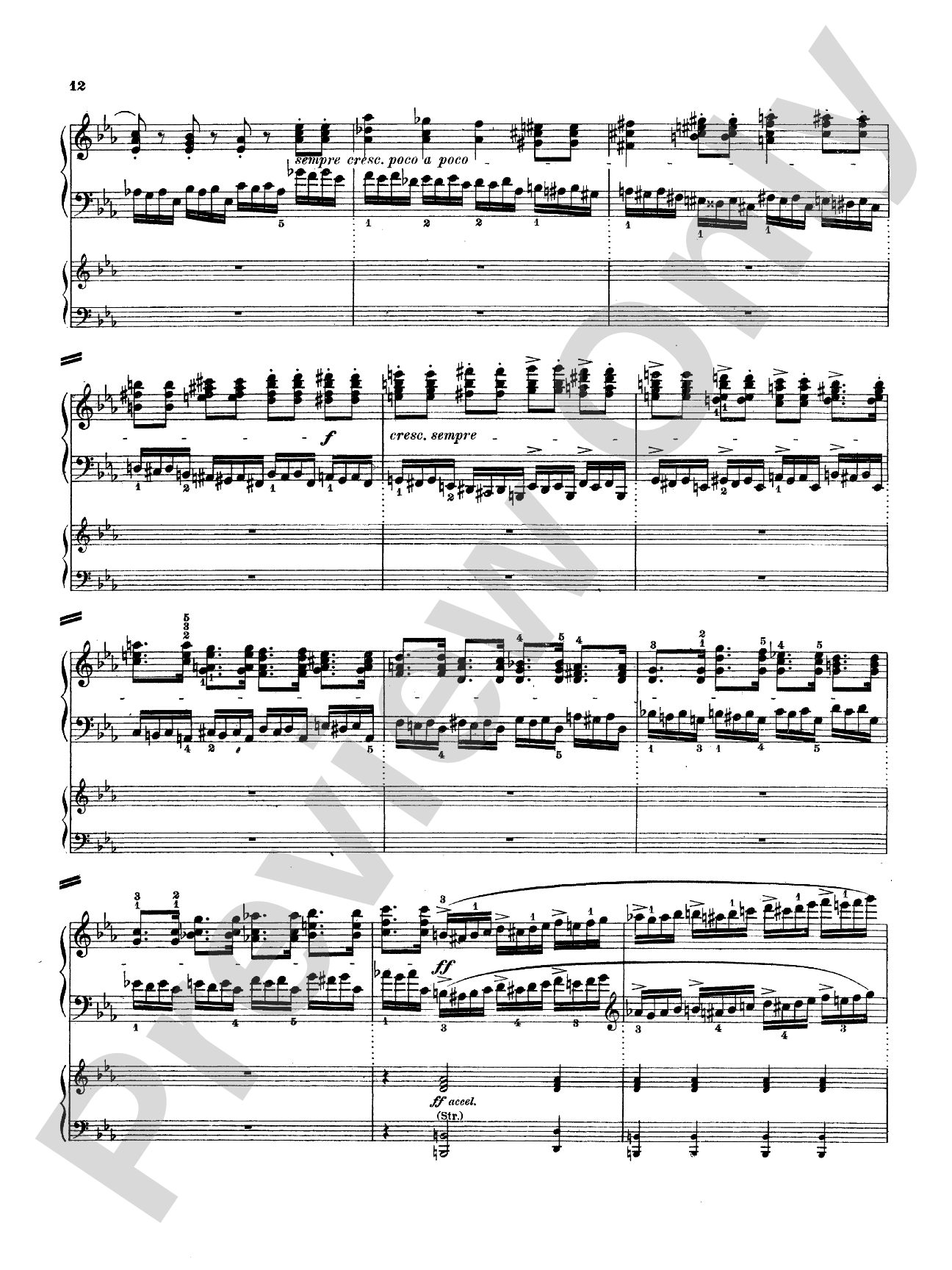Weber: Piano Concerto No. 2: Piano Duo (2 Pianos, 4 Hands) Book (2 copies required)
