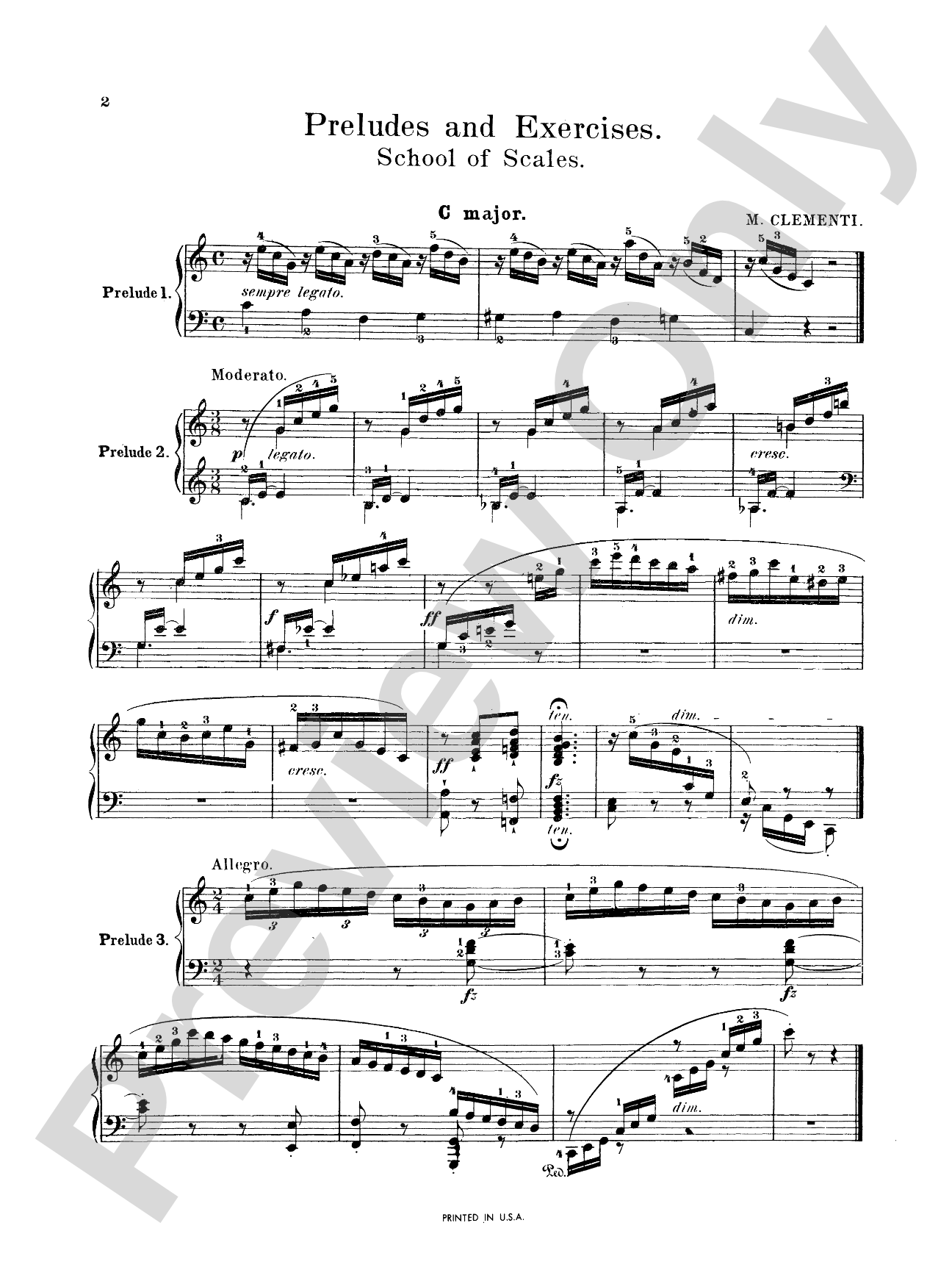 Clementi: Preludes and Exercises: Piano Book