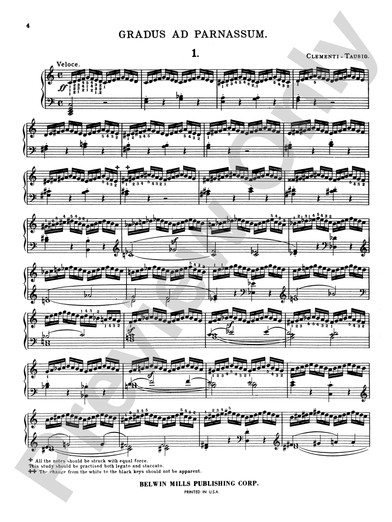 Clementi: Gradus ad Parnassum (Twenty-nine Selected Studies): Piano Book