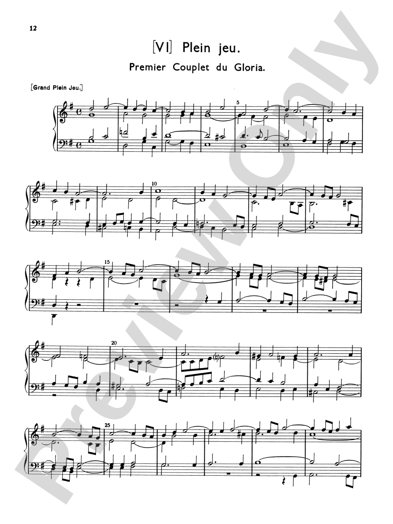 Couperin: Mass for the Convents: Organ Sheet