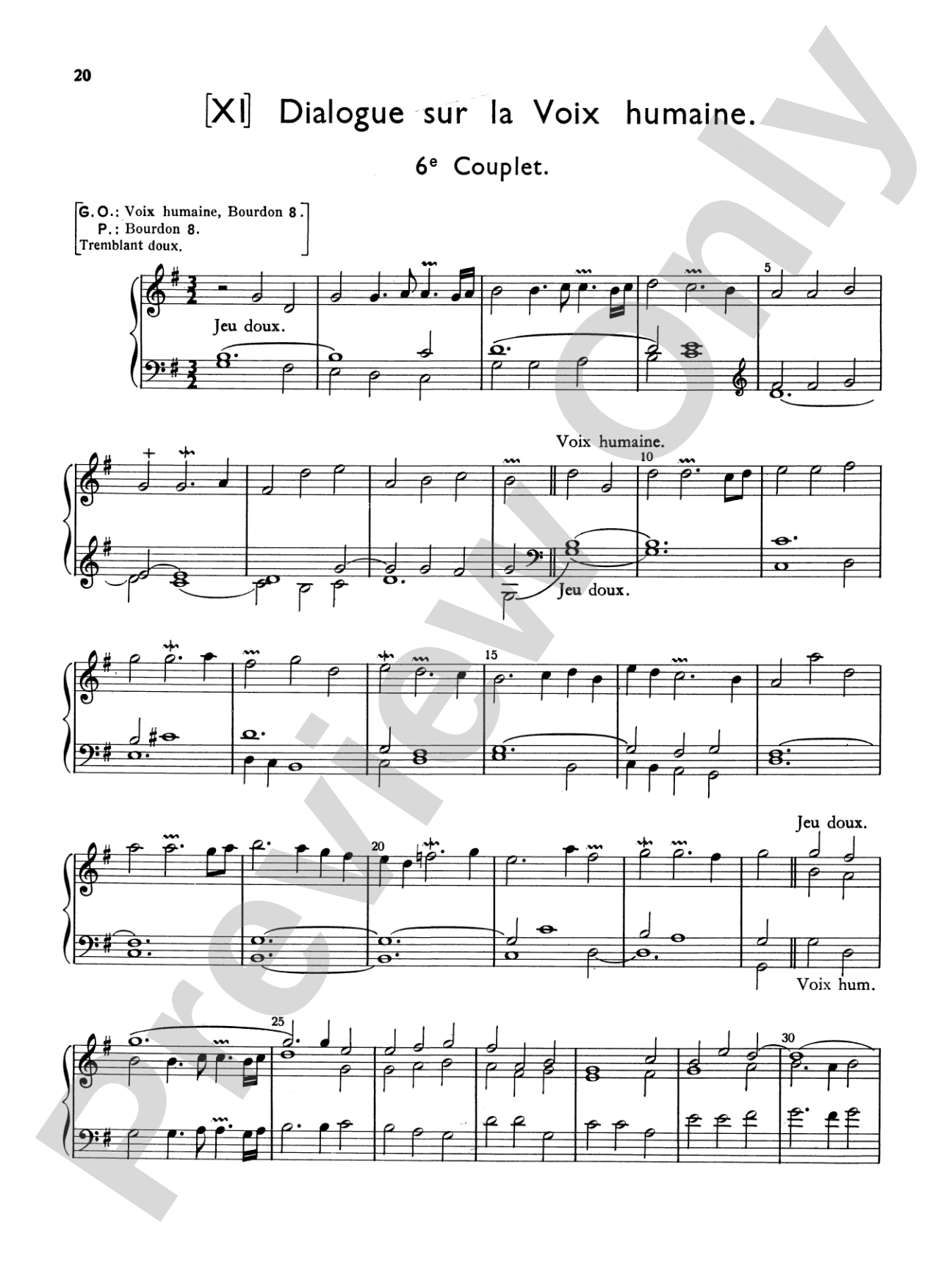 Couperin: Mass for the Convents: Organ Sheet