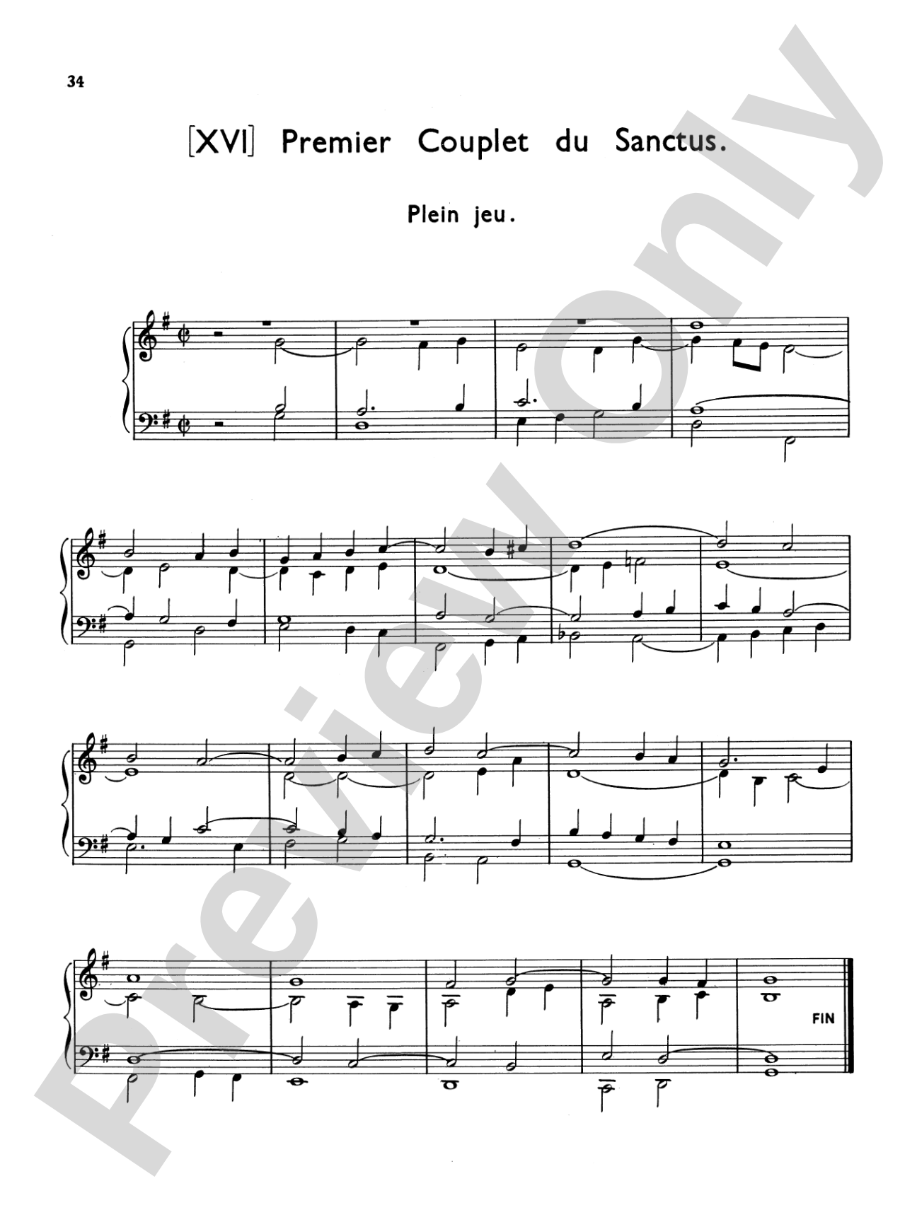 Couperin: Mass for the Convents: Organ Sheet