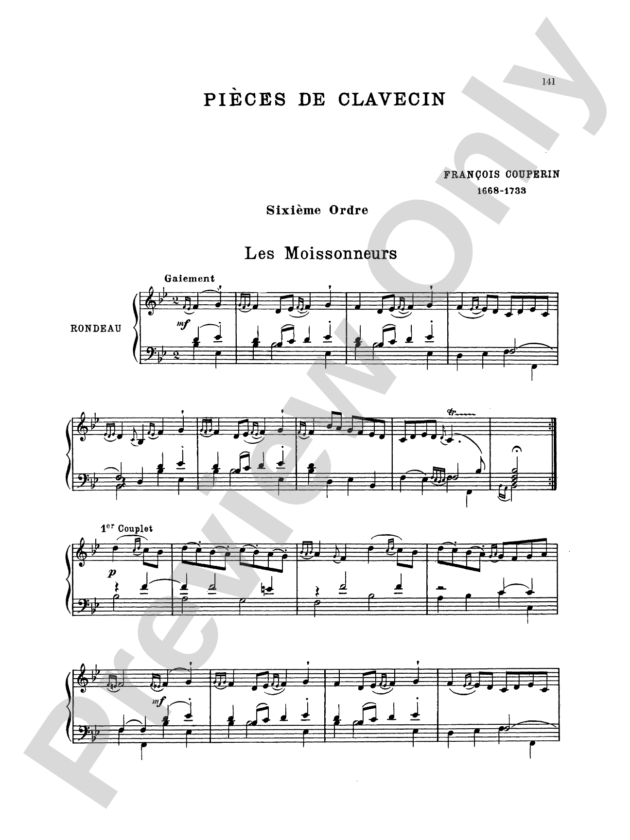 Couperin: Clavichord Pieces (Volume II)