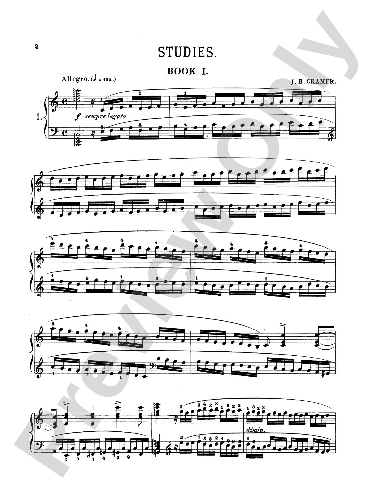 Cramer: Eighty-Four Studies (Volume I): Piano Book