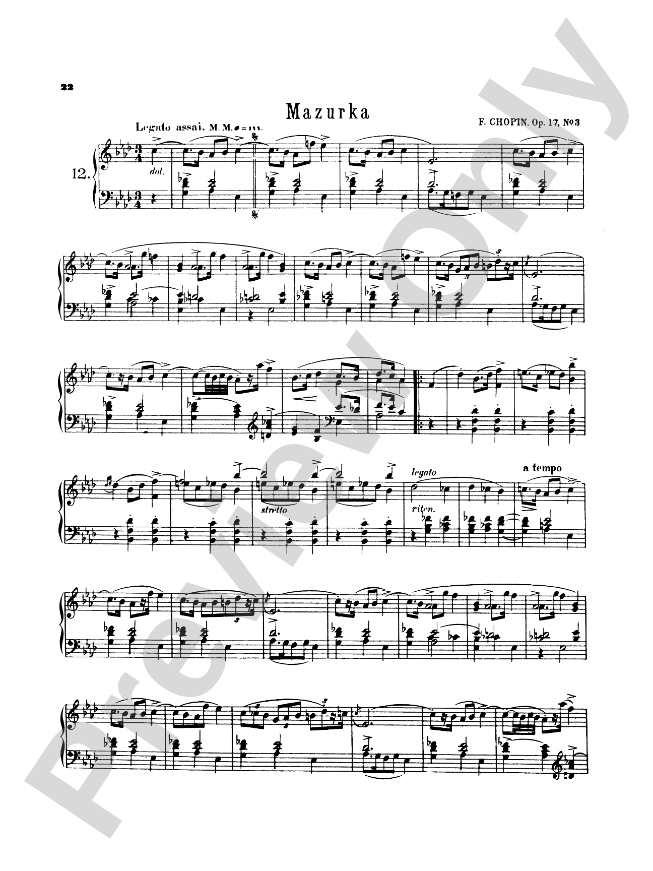 Chopin: Fifty-Six Mazurkas (Ed. Franz Liszt)
