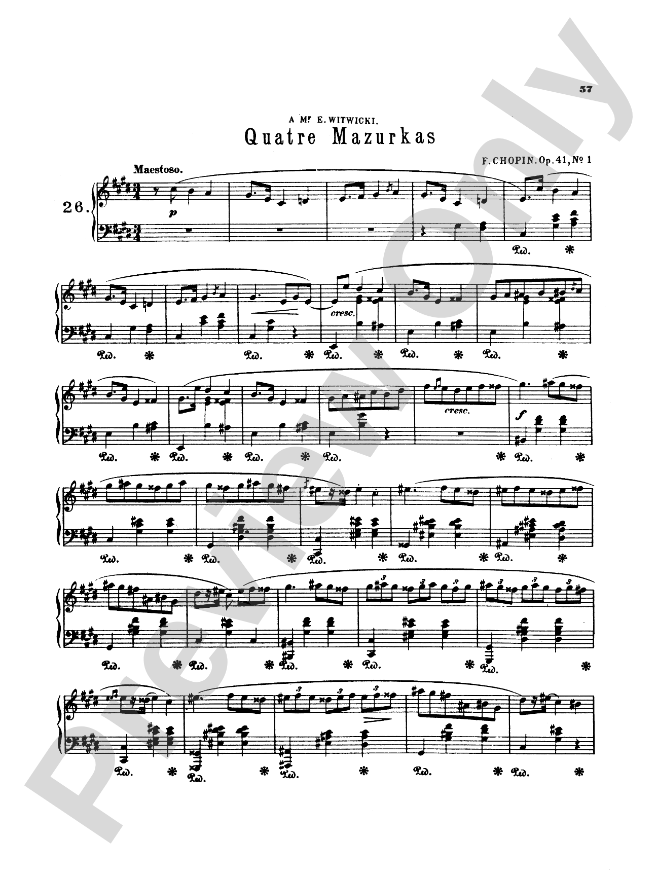 Chopin: Fifty-Six Mazurkas (Ed. Franz Liszt)