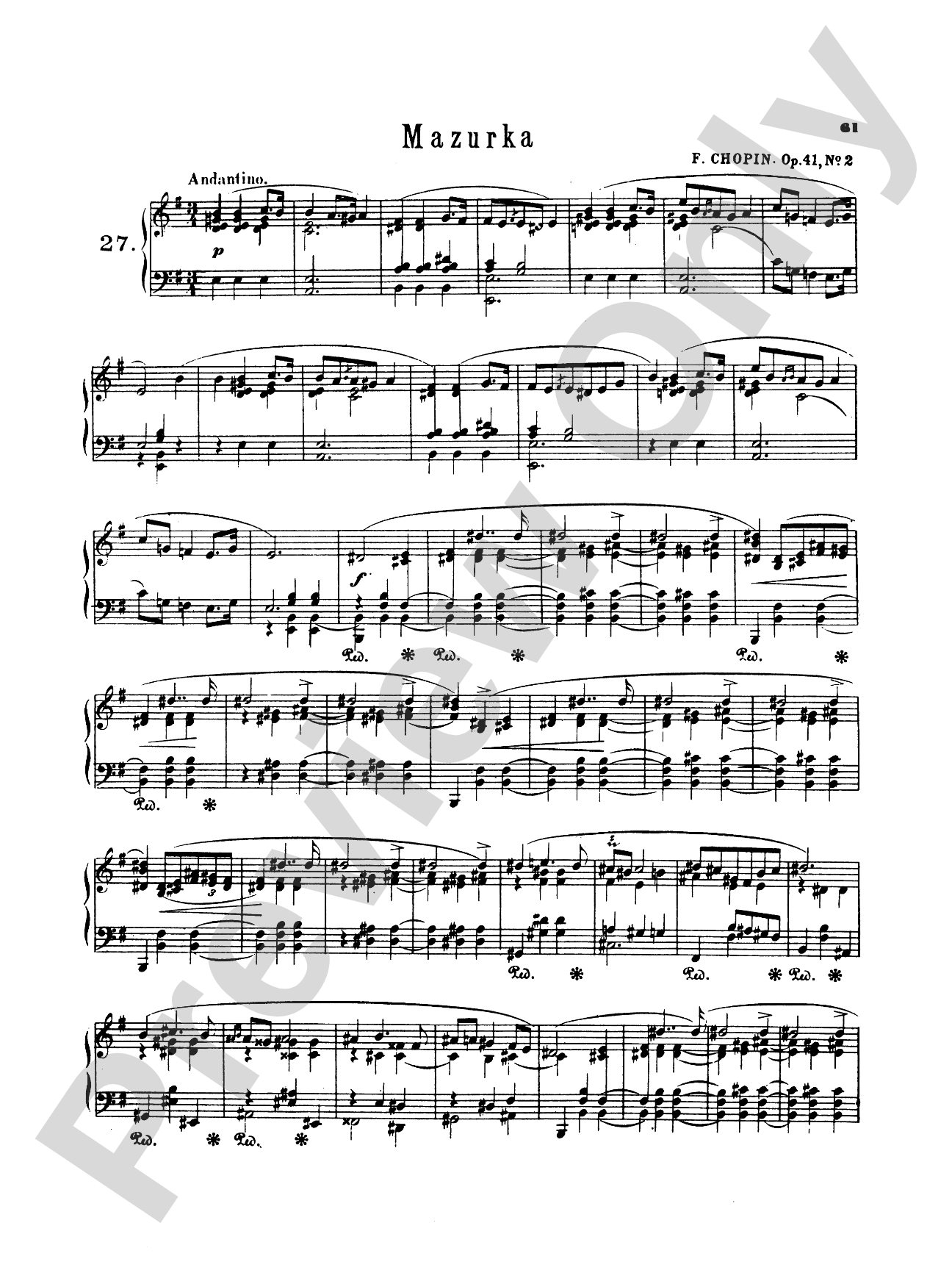 Chopin: Fifty-Six Mazurkas (Ed. Franz Liszt)