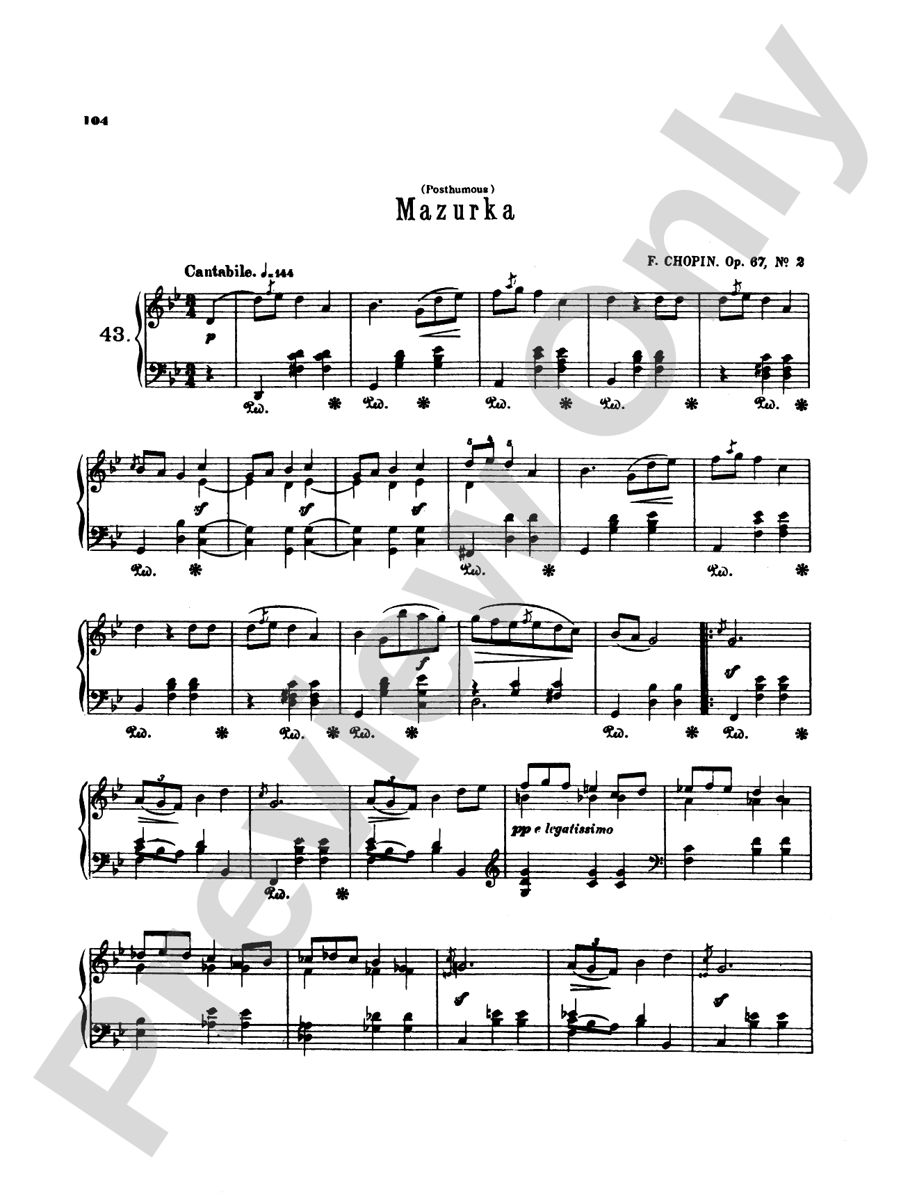 Chopin: Fifty-Six Mazurkas (Ed. Franz Liszt)