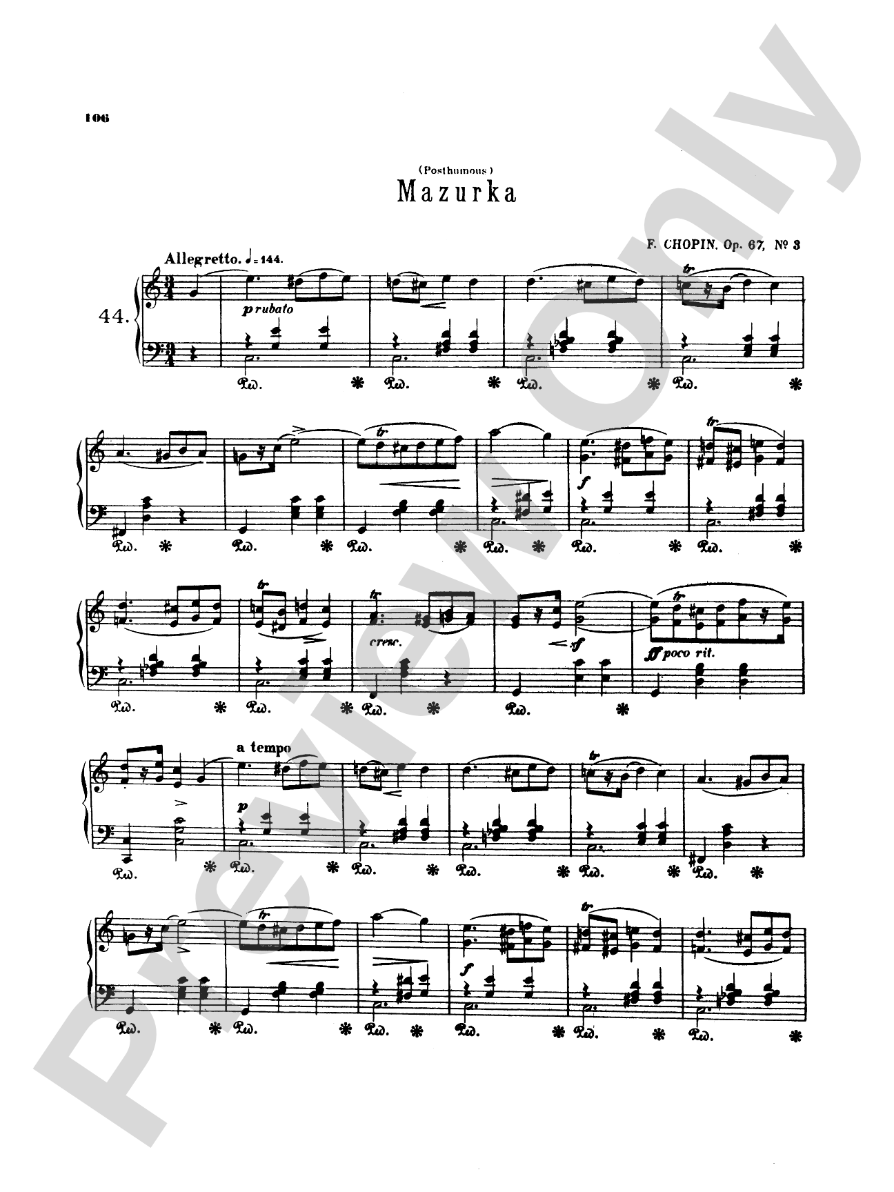 Chopin: Fifty-Six Mazurkas (Ed. Franz Liszt)