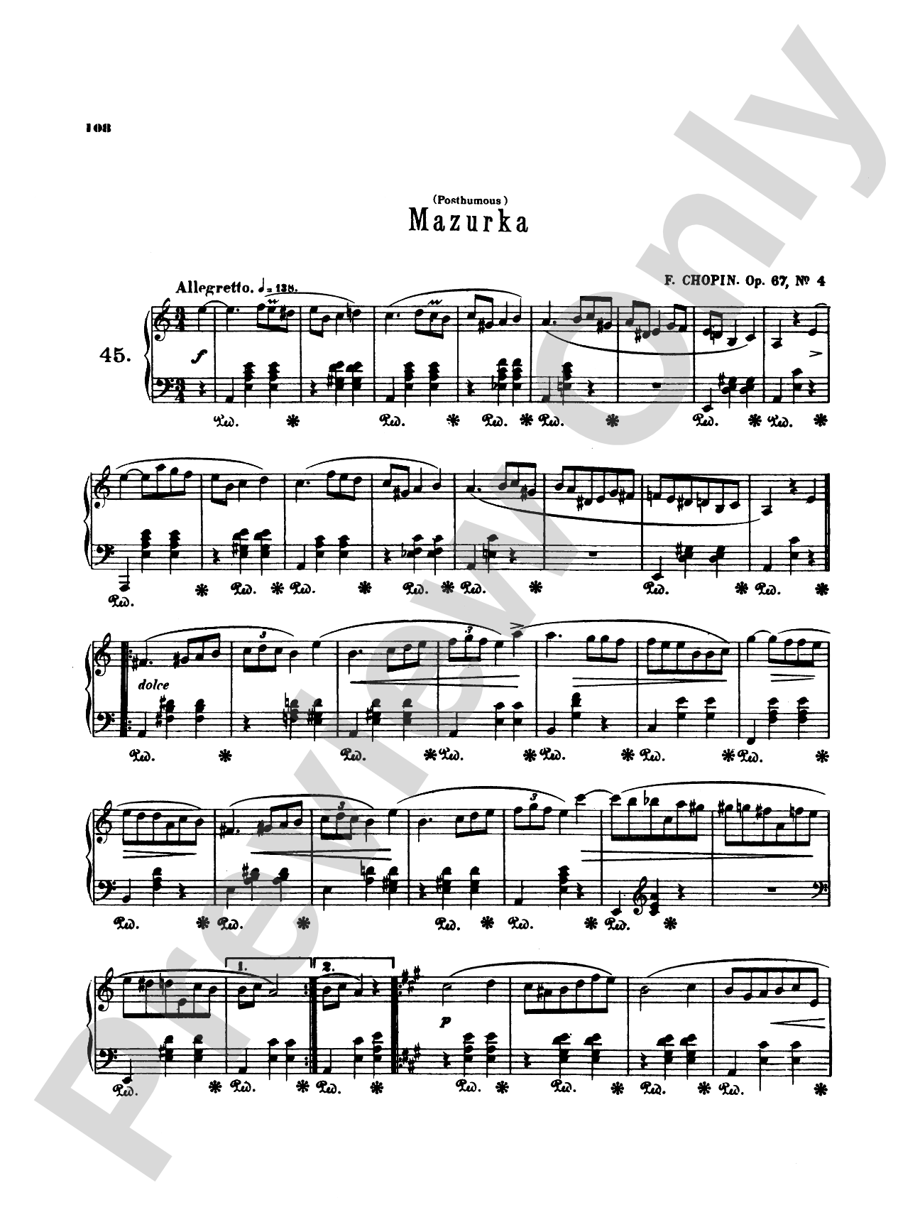 Chopin: Fifty-Six Mazurkas (Ed. Franz Liszt)