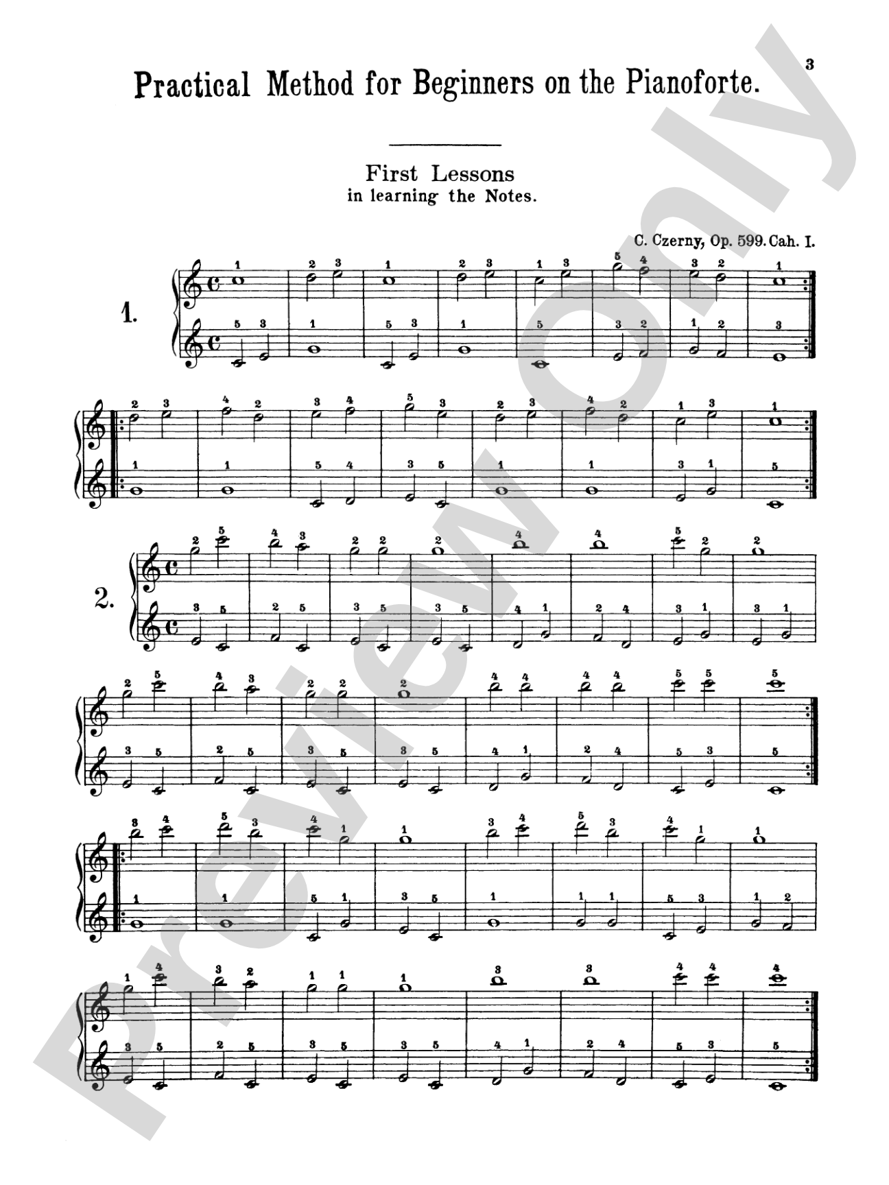 Czerny: Practical Method for Beginners, Op. 599: Piano Book